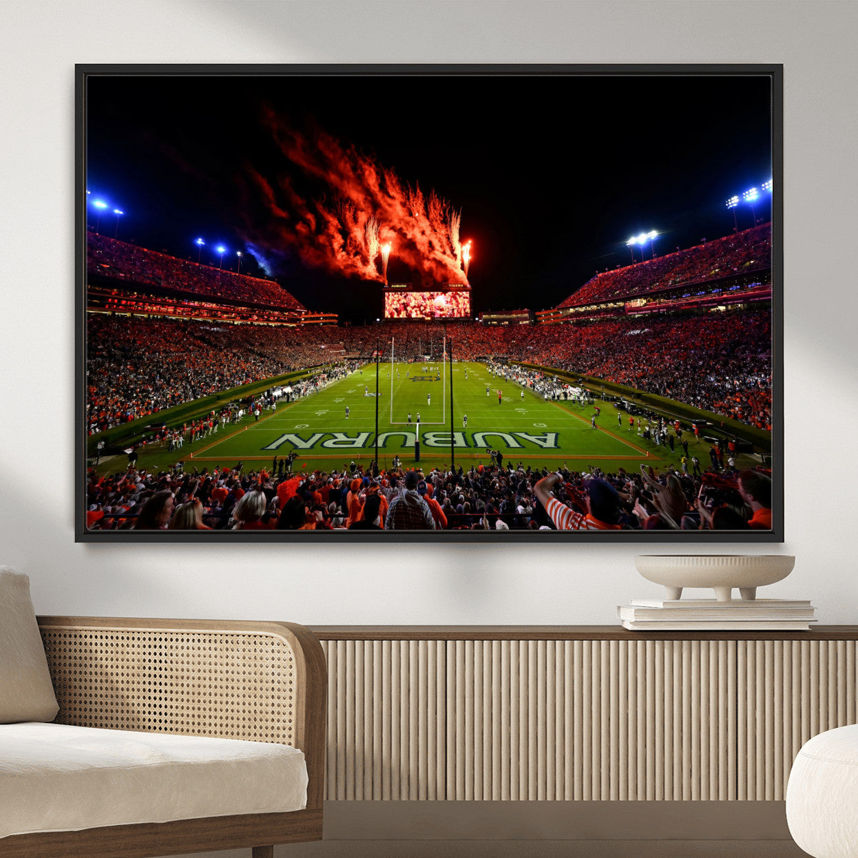 59046876-MGV-CV-36X24-Jordan-Hare Stadium Wall Art Canvas Print, Football Stadium Aerial View, College Sports Art for Man Cave or Game Room (Copy)