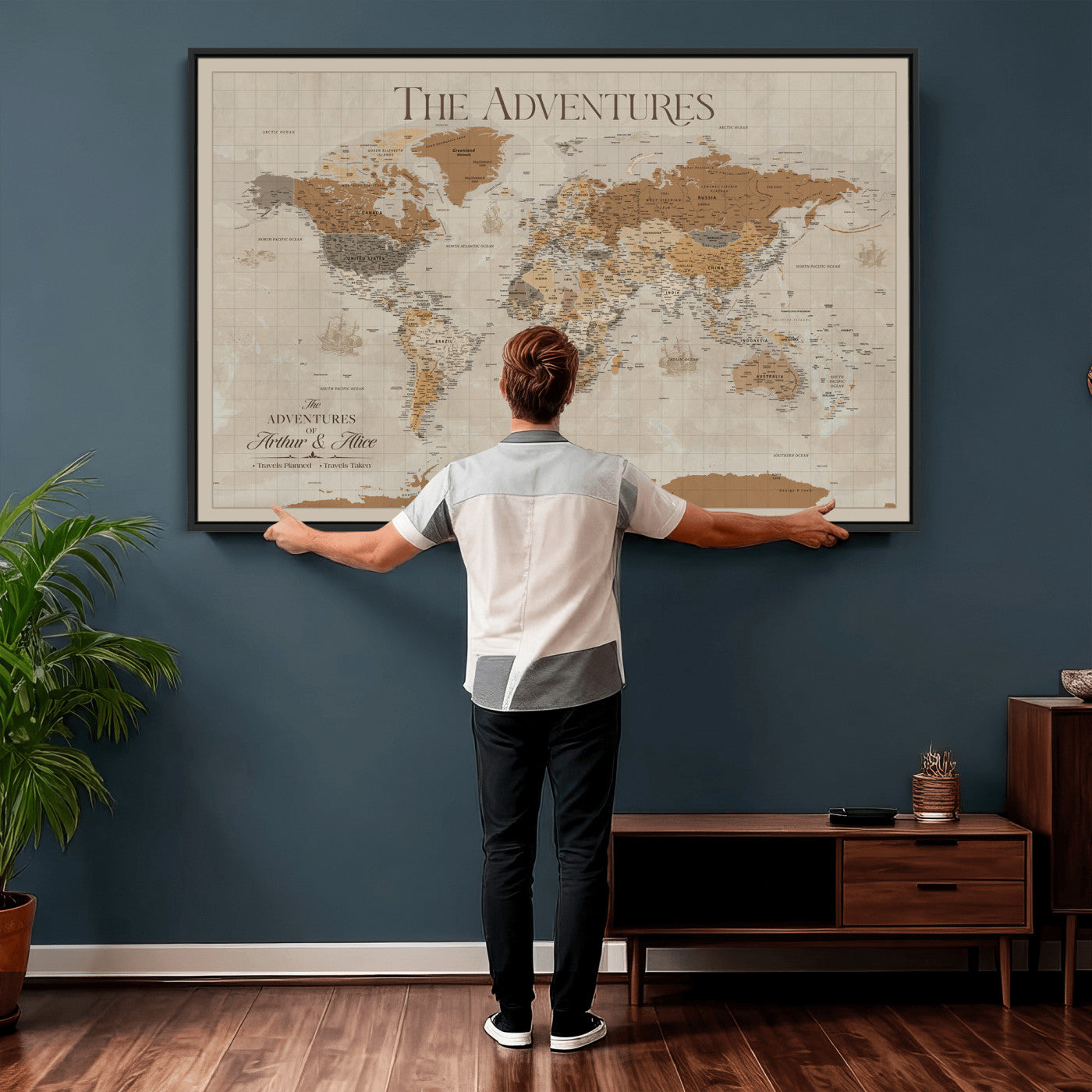 57738274-MGV-CV-36X24 - Custom Push Pin World Map Wall Art Canvas Print – Personalized Travel Tracker - NEWMAP-10