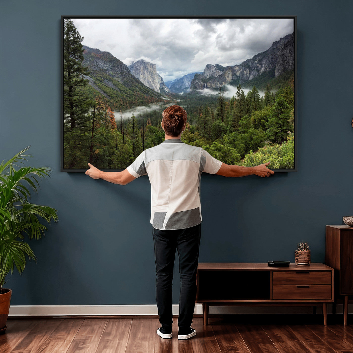 46168759-MGV-CV-36X24 - Yosemite Valley Wall Art Canvas Print, El Capitan Mountain Landscape Nature Wall Decor