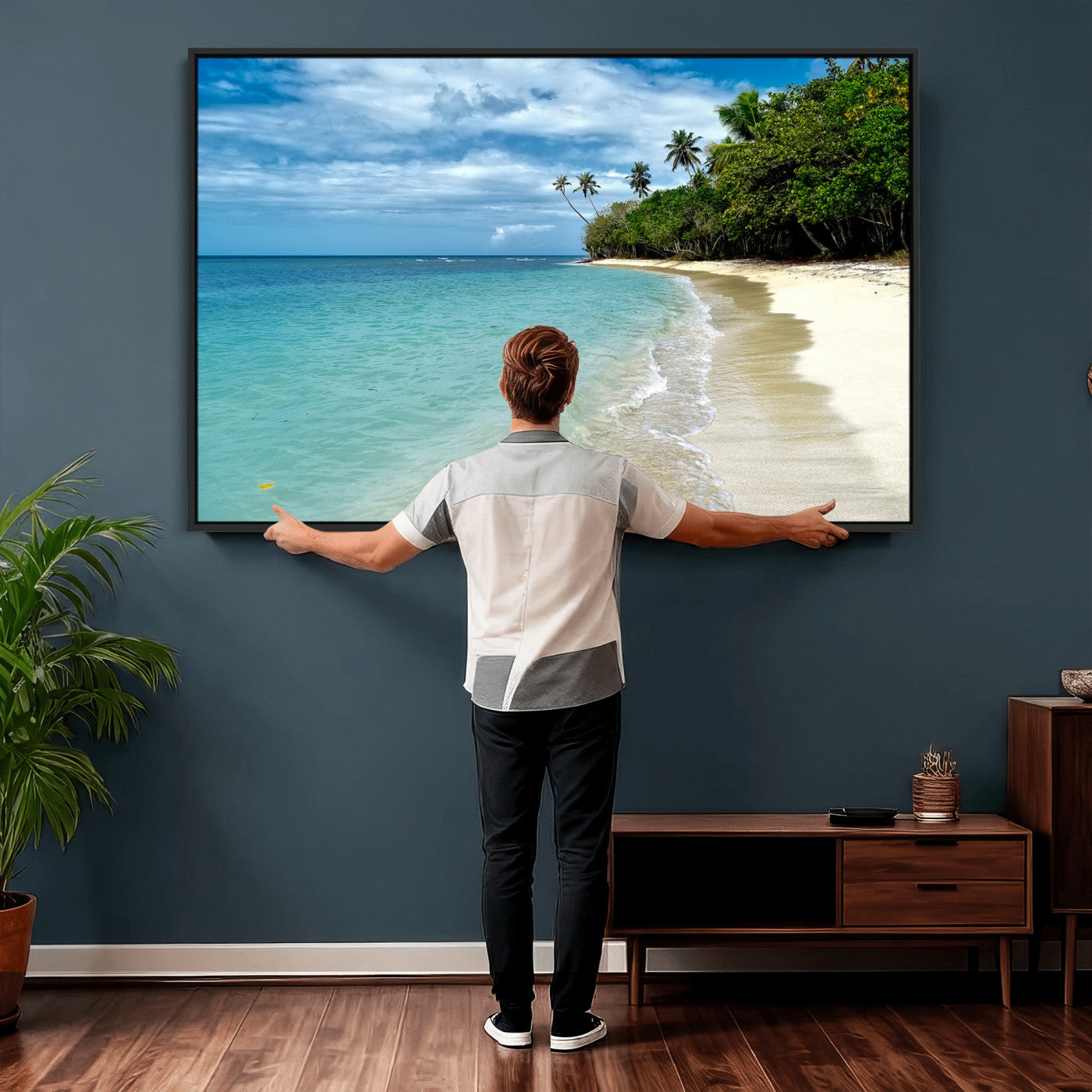50626792-MGV-CV-36X24 - Puerto Rico Beach Paradise Wall Art – Tropical Coastal Print