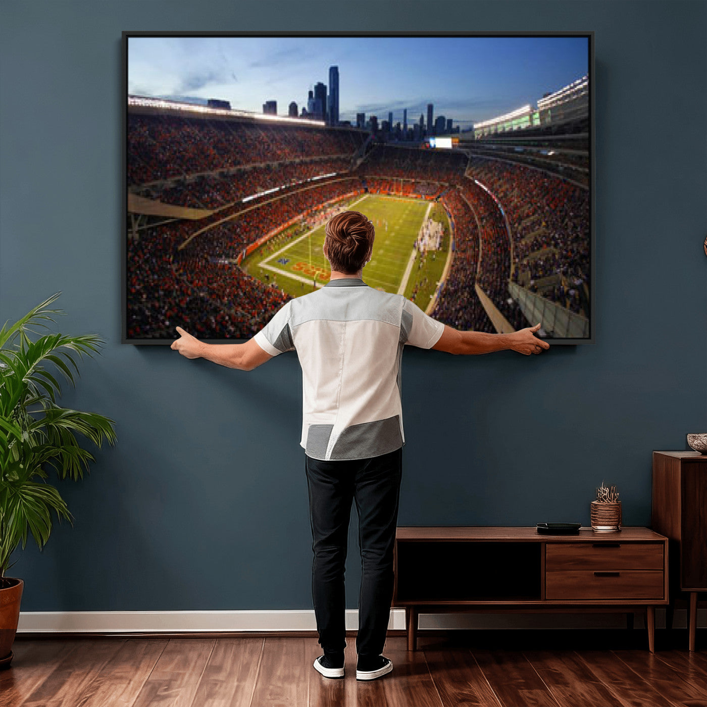 50691720-MGV-CV-36X24 - Chicago Bears Soldier Field Canvas Wall Art, NFL Stadium Panorama Print, Football Arena Photography for Sports Fans