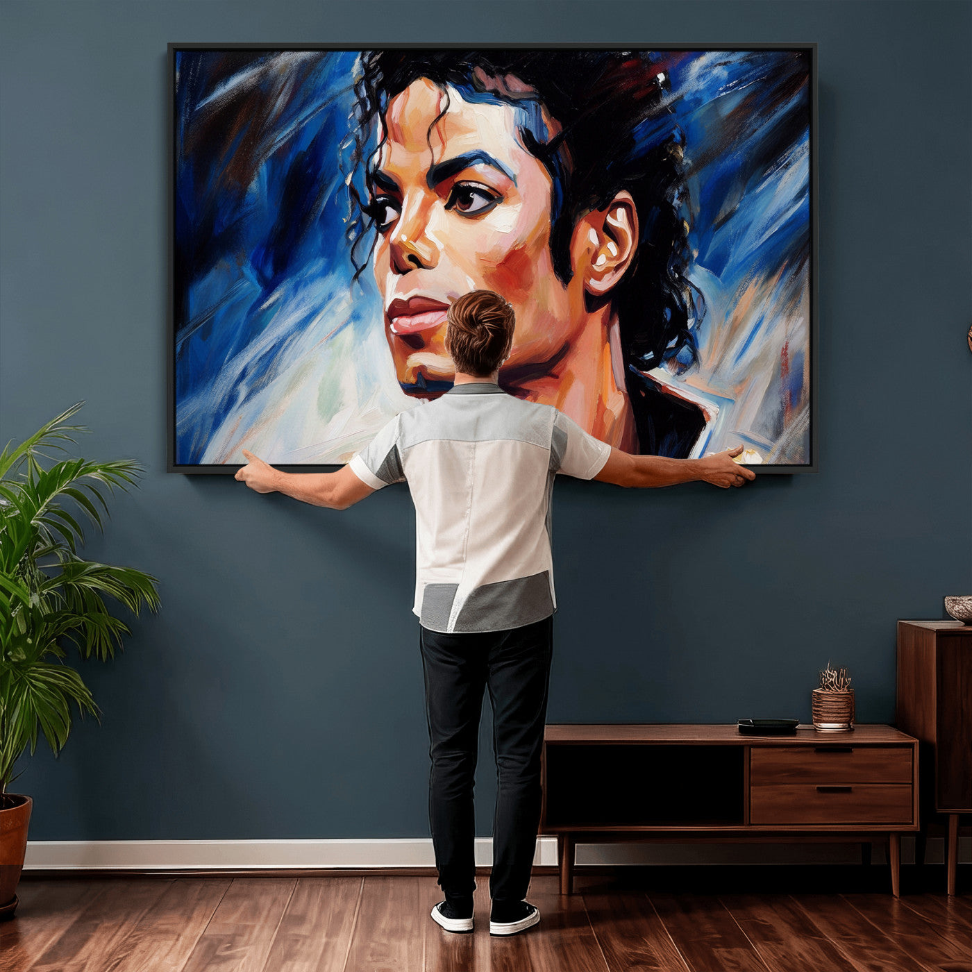51466481-MGV-CV-36X24 - Abstract Michael Jackson Photo Wall Art Canvas Print