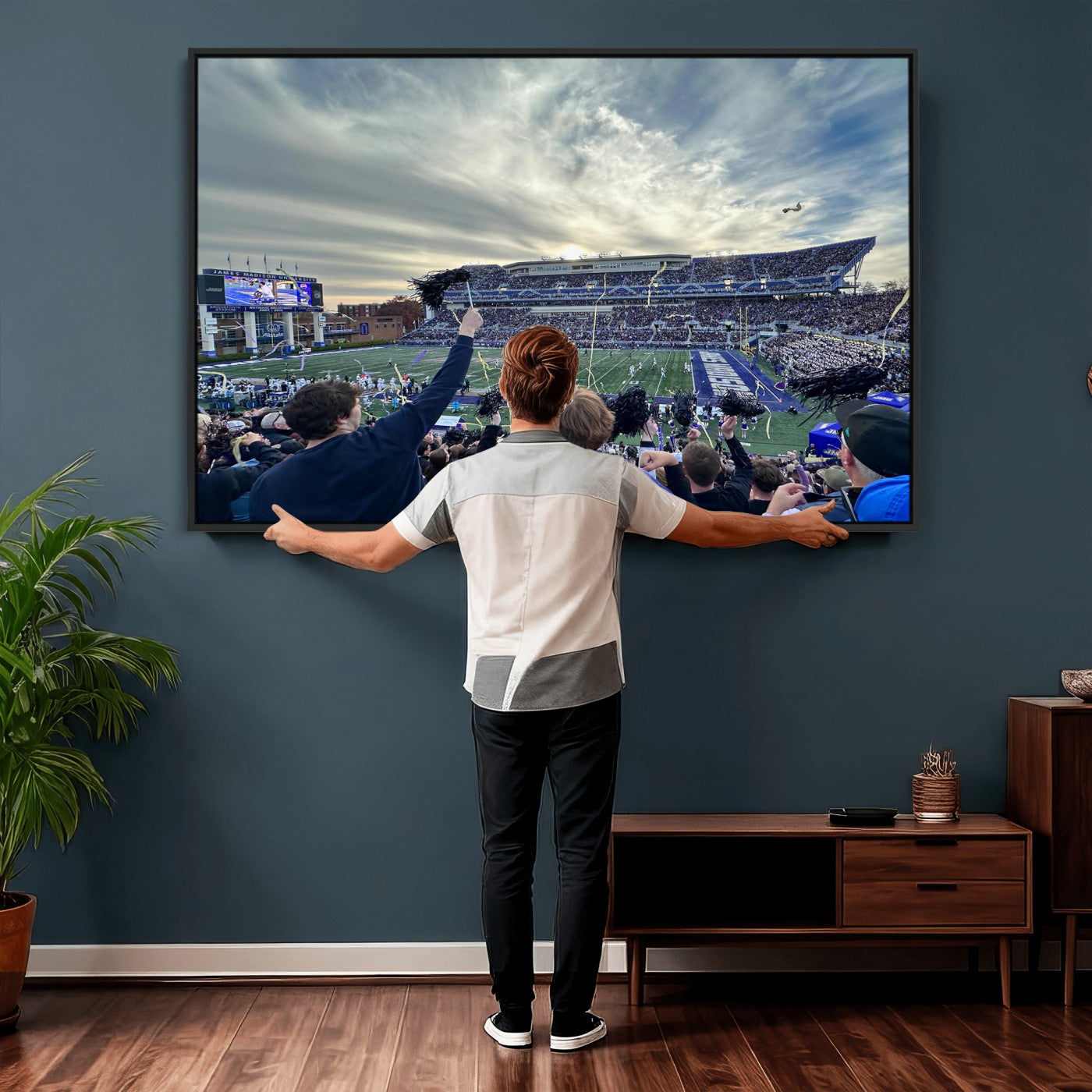 400867JMU-MGV-CV-36X24 - JMU Stadium Wall Art Canvas Print for Game Room Decor - James Madison University Stadium