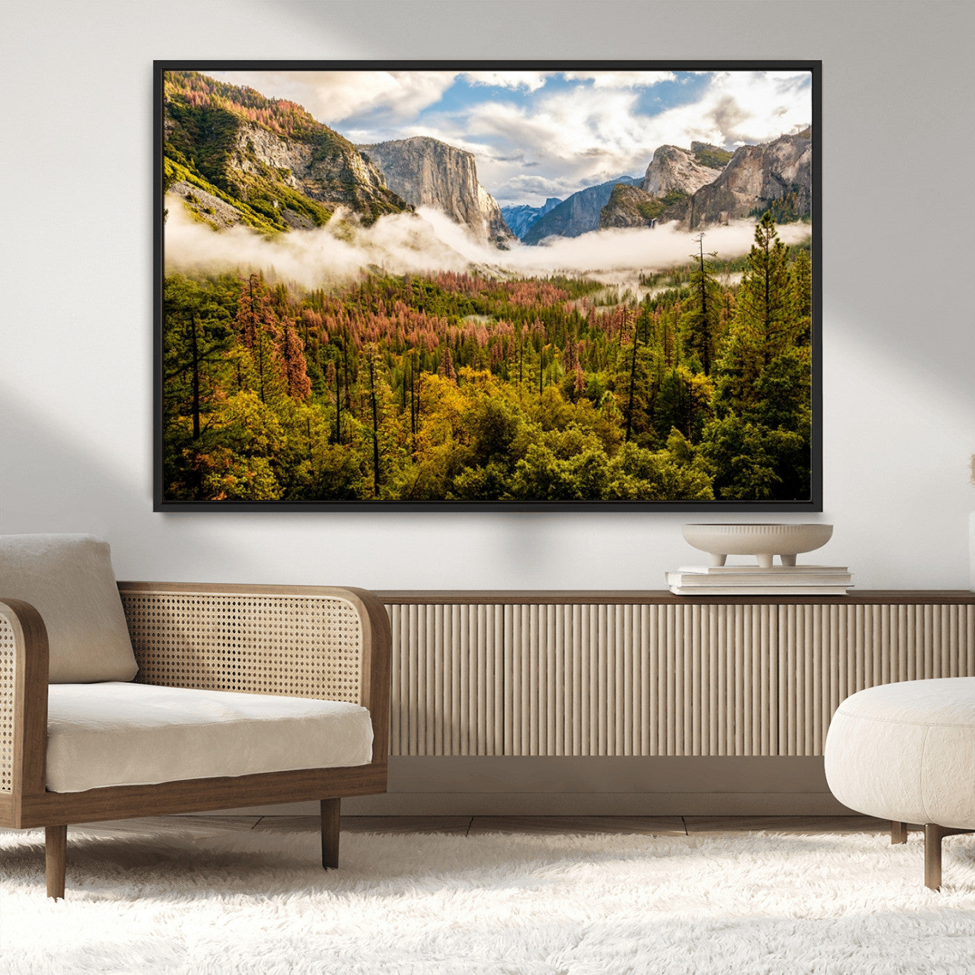 -Half Dome Yosemite Canvas Wall Art – Majestic Triptych Landscape Print – National Park Nature Decor