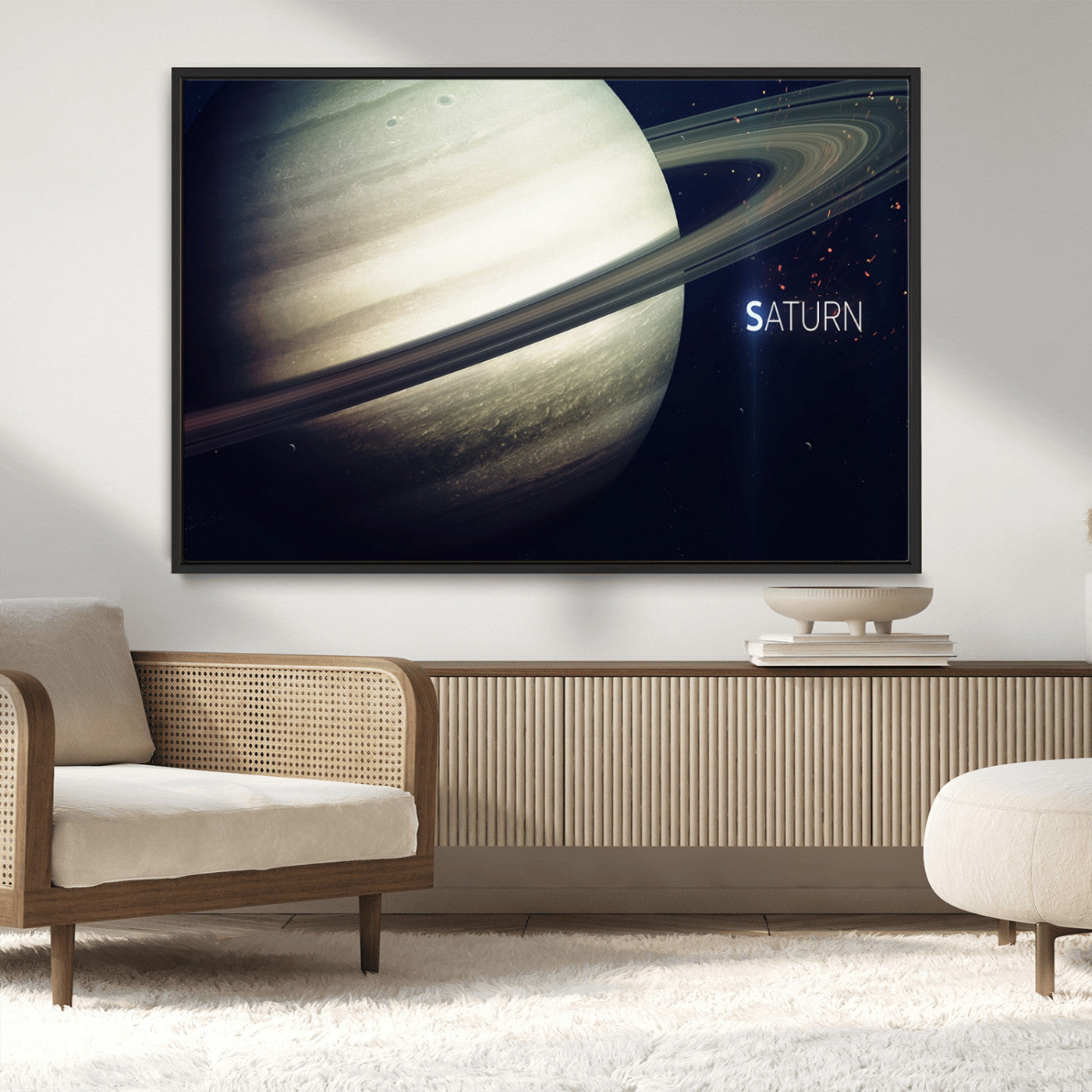 -Framed Saturn Wall Art Canvas Print