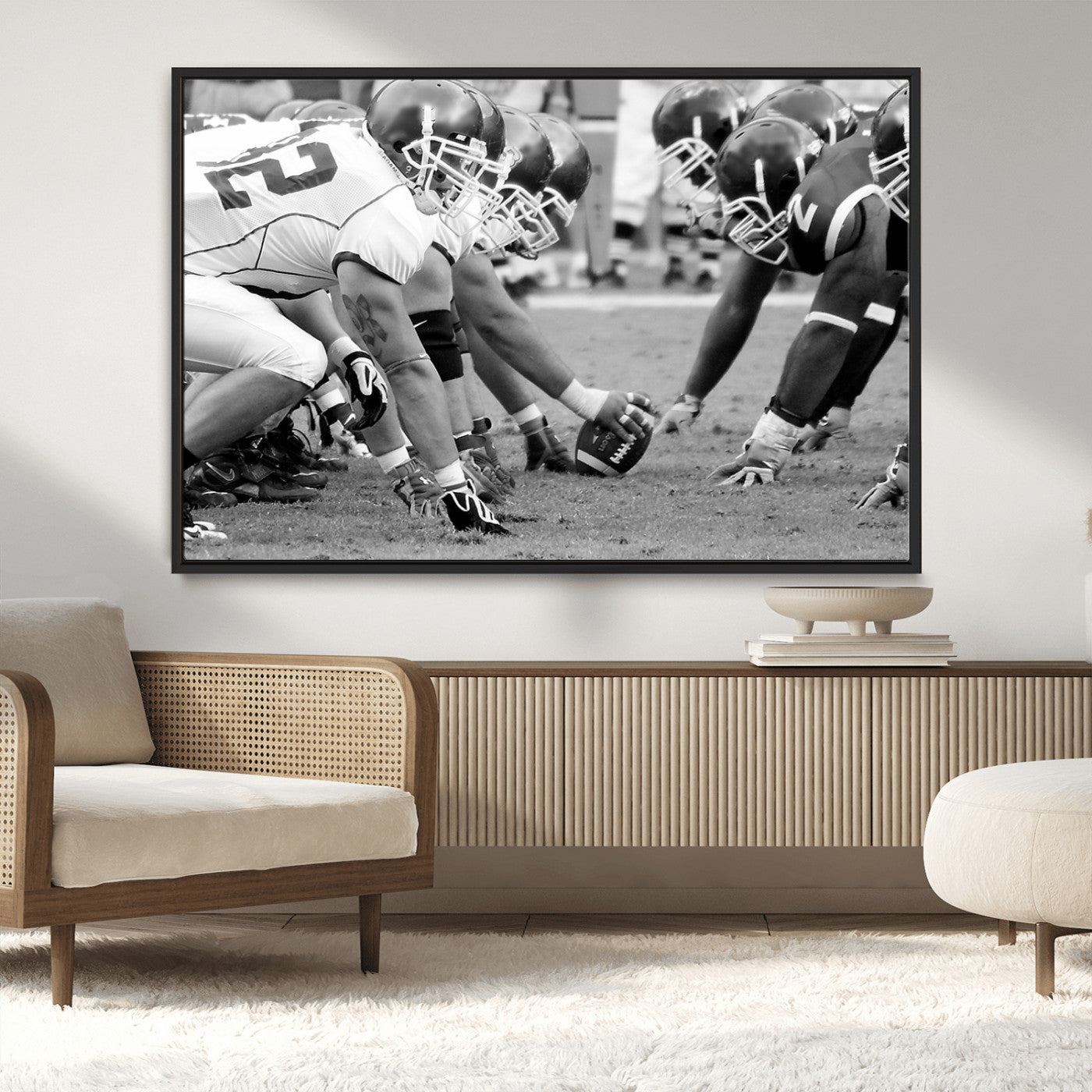 -American Football Player Wall Art Canvas Print