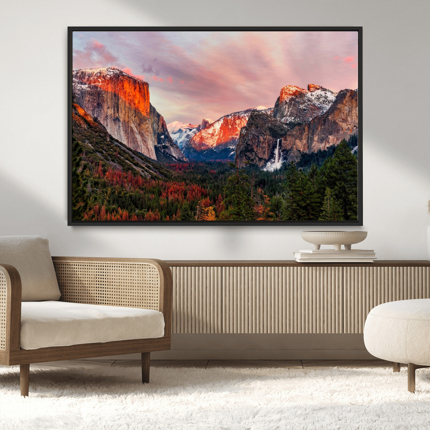 -Yosemite Half Dome Wall Art Canvas Print El Capitan