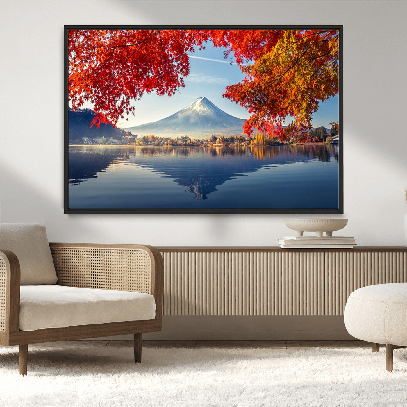 -Mount Fuji Canvas Wall Art Japan Autumn Mountain Canvas Print Wall Art