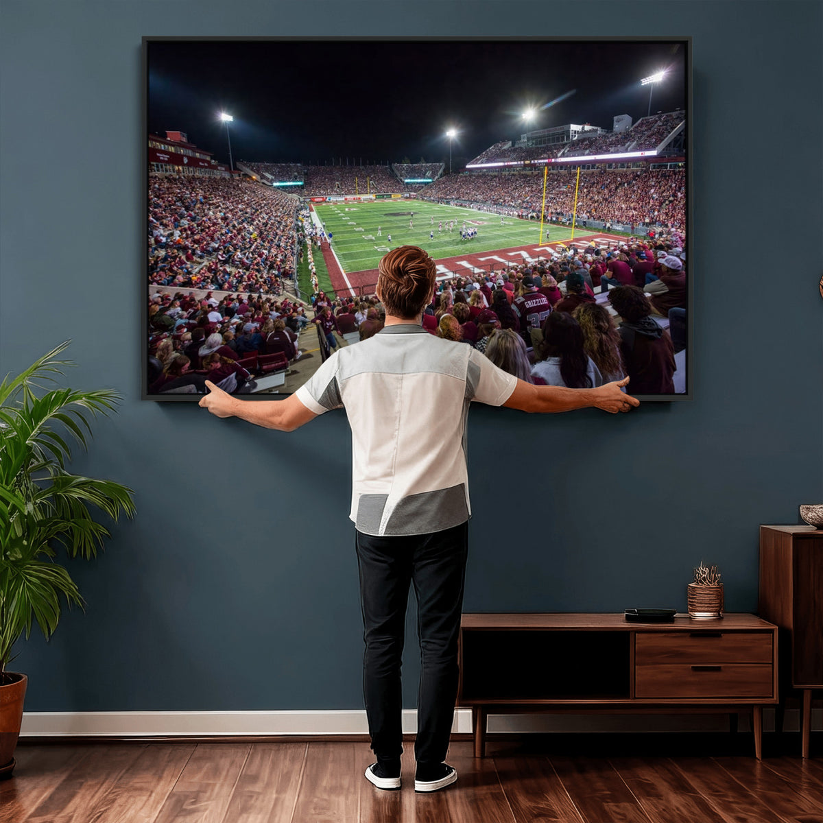 56191-MGV-CV-36X24 - Washington Grizzly Stadium American Football Wall Art Canvas Print, Sports Wall Art Print, Game Room Decor-1