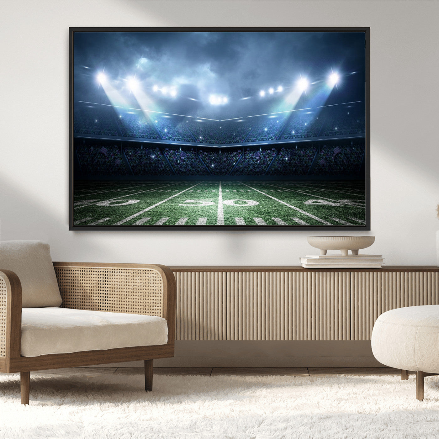 74741-MGV-CV-36X24-American Football Stadium Wall Art Canvas, American Football Stadium Canvas Print