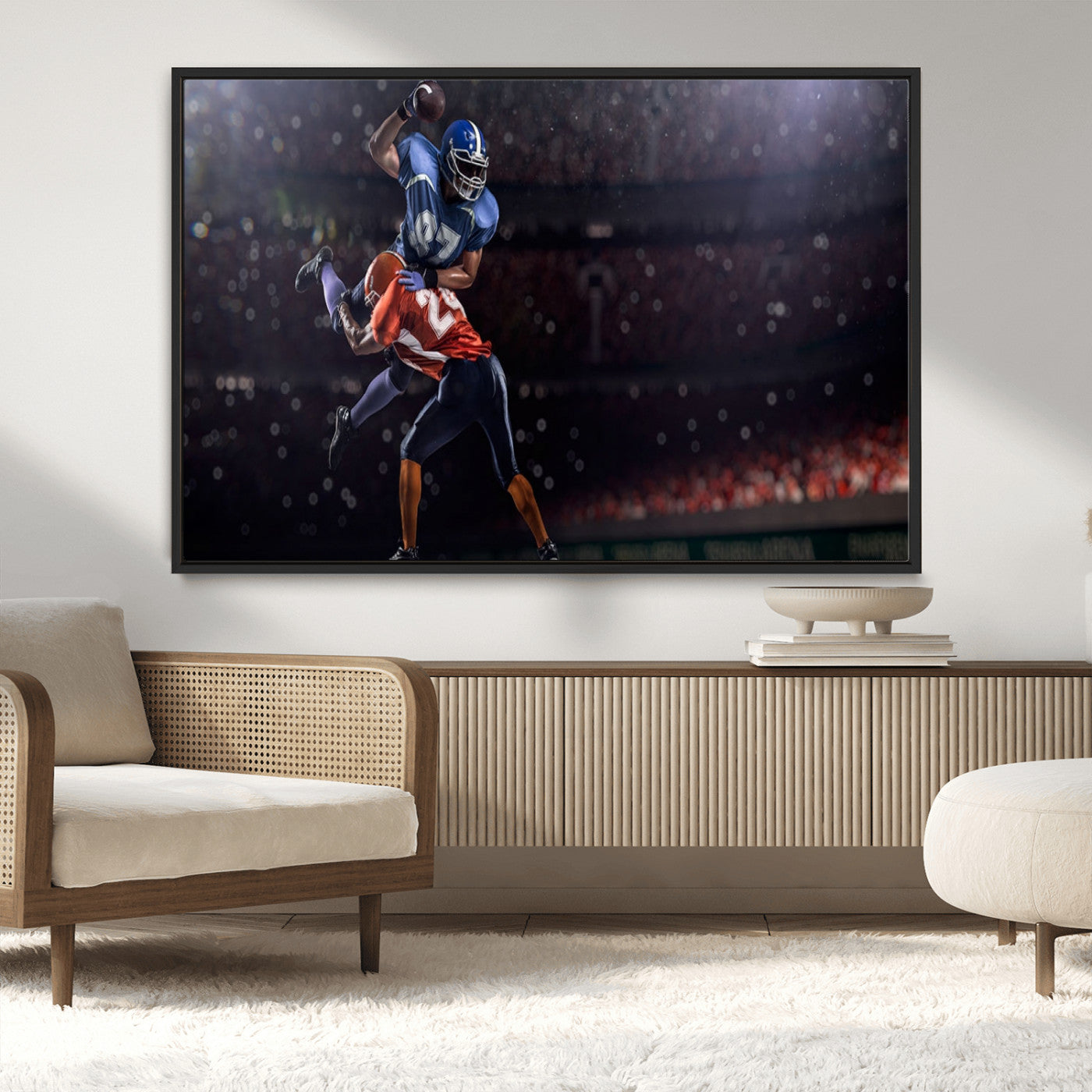 68009-MGV-CV-36X24-American Football Wall Art Canvas Print, Stadium Sport Wall Art Print