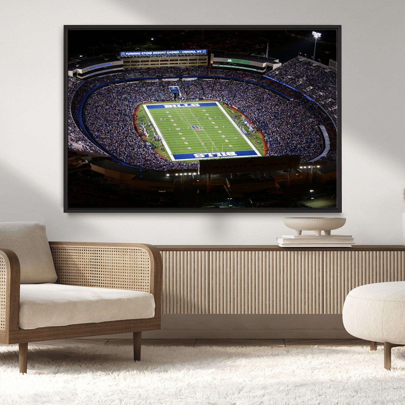 19030-MGV-CV-36X24-Buffalo Bills NFL Football Team Print - Highmark Stadium Wall Art Canvas Print