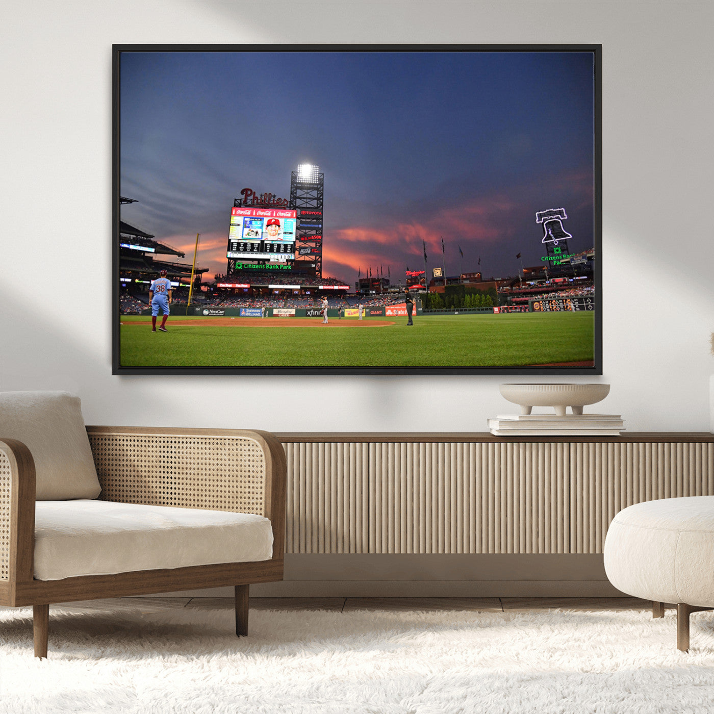 22594-MGV-CV-36X24-Philadelphia Phillies Baseball Print - Philadelphia Citizens Bank Park Stadium Wall Art, Phillies