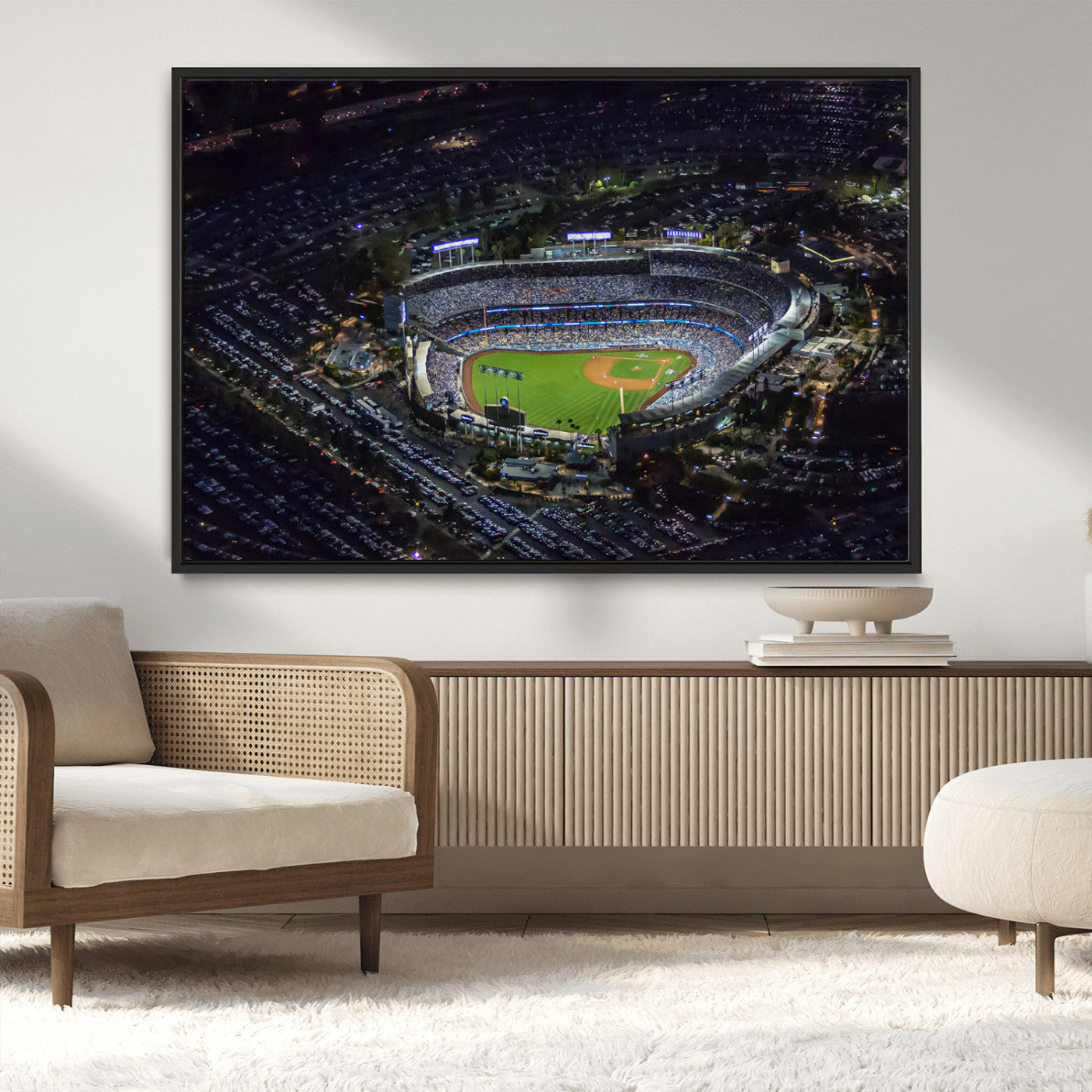 20932-MGV-CV-36X24-Los Angeles Dodgers Dodger Stadium Wall Art Canvas Print - MLB Baseball Stadium