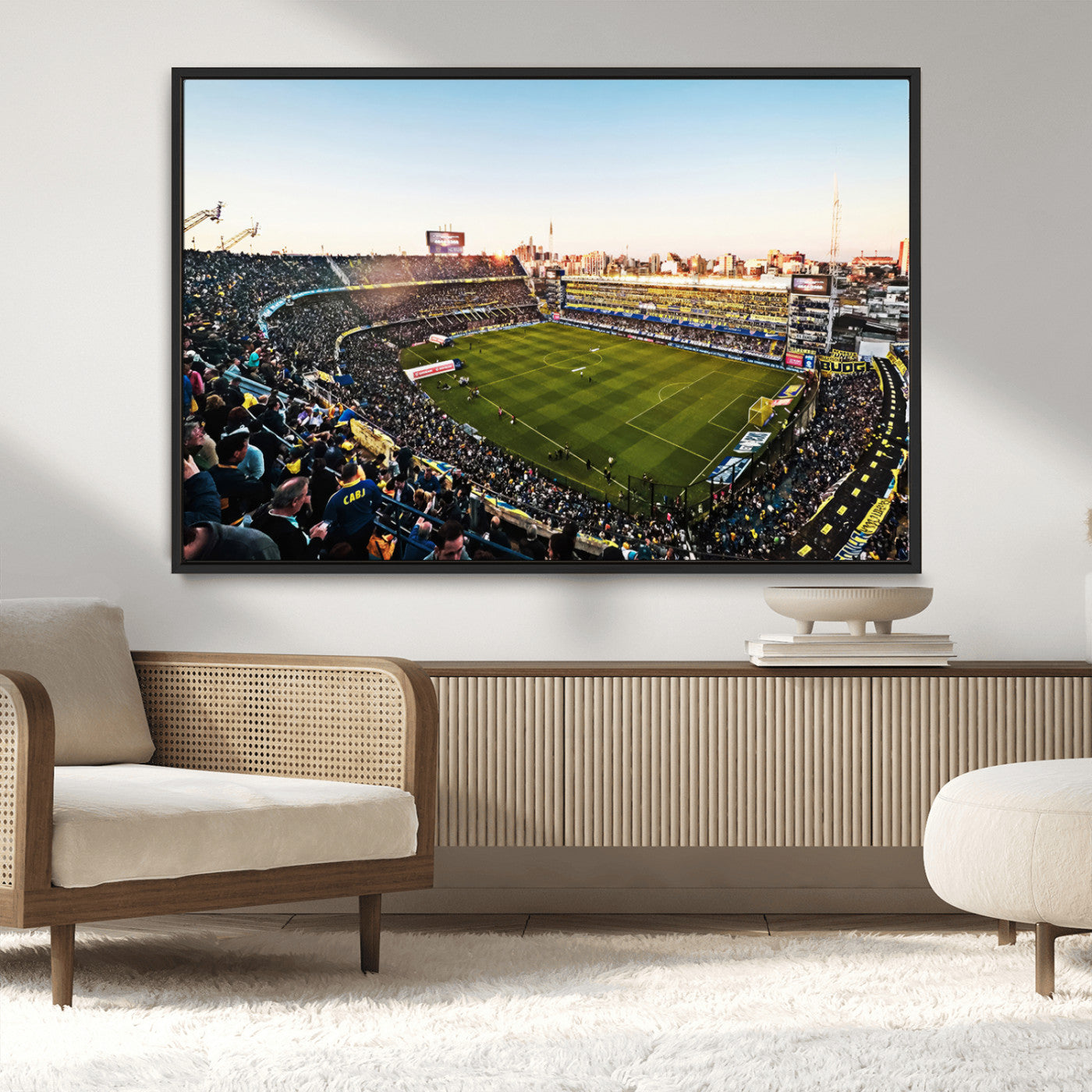 50105-MGV-CV-36X24-Boca Juniors Soccer Team Print - Buenos Aires Bombonera Stadium Wall Art Canvas Print