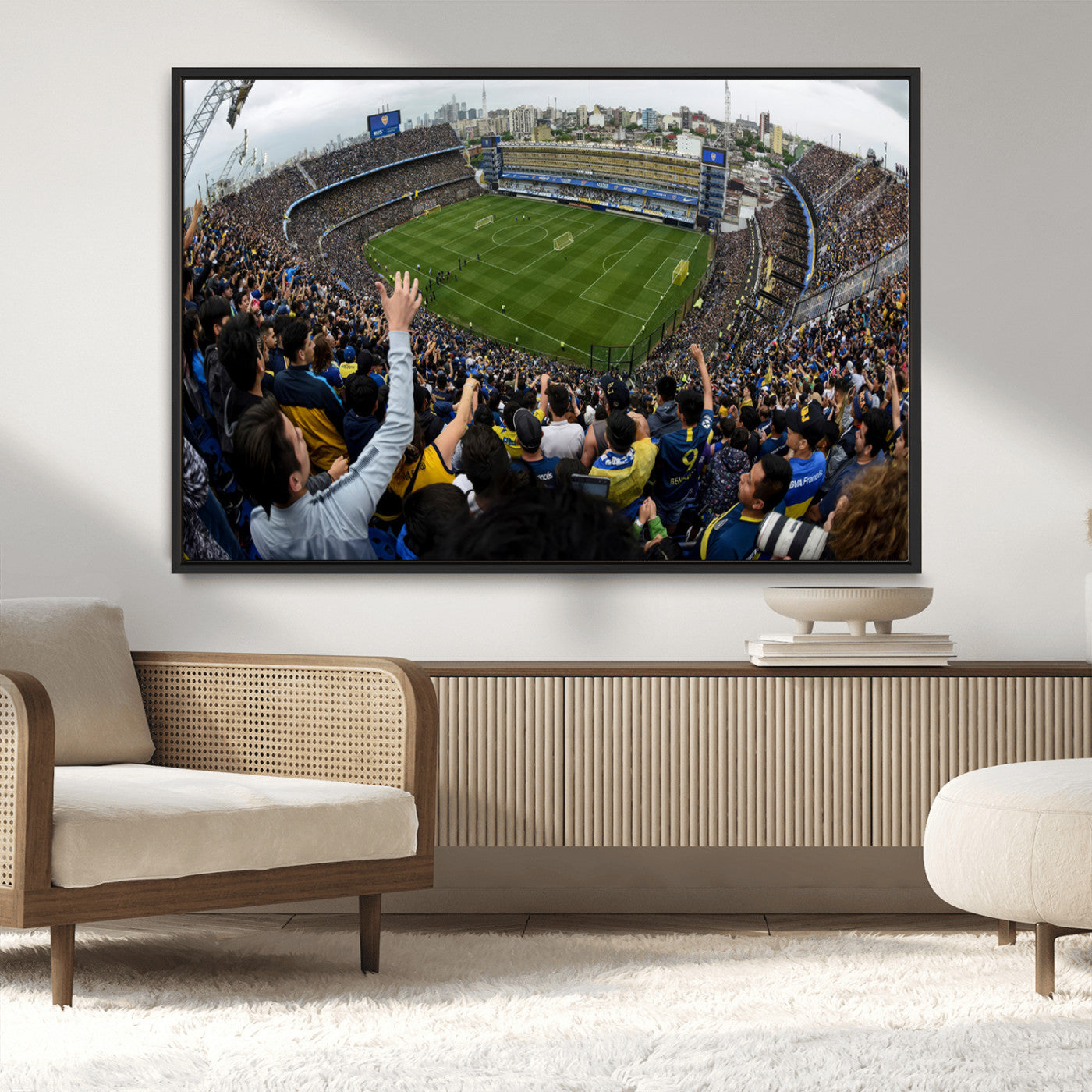 23173-MGV-CV-36X24-Boca Juniors Soccer Team Print - Buenos Aires Bombonera Stadium Wall Art Canvas Print