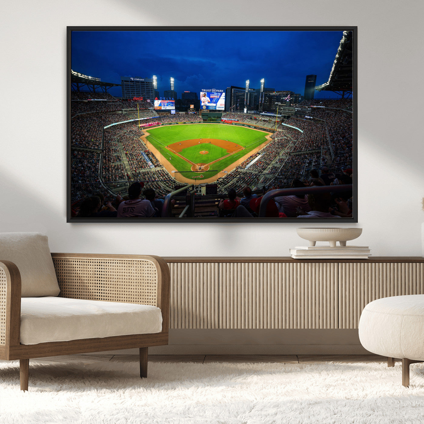 88590-MGV-CV-36X24-Truist Park Night Game Canvas Art - Atlanta Braves Stadium Wall Art Canvas