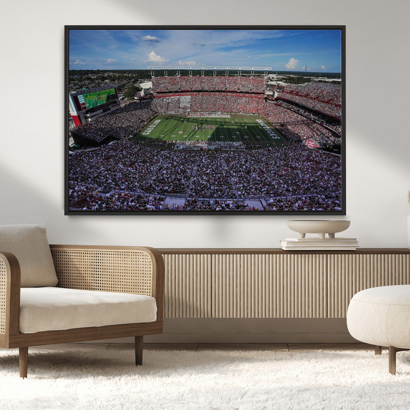 83382-MGV-CV-36X24-South Carolina Gamecocks Football Team Print - Columbia Williams-Brice Stadium Wall Art Canvas Print