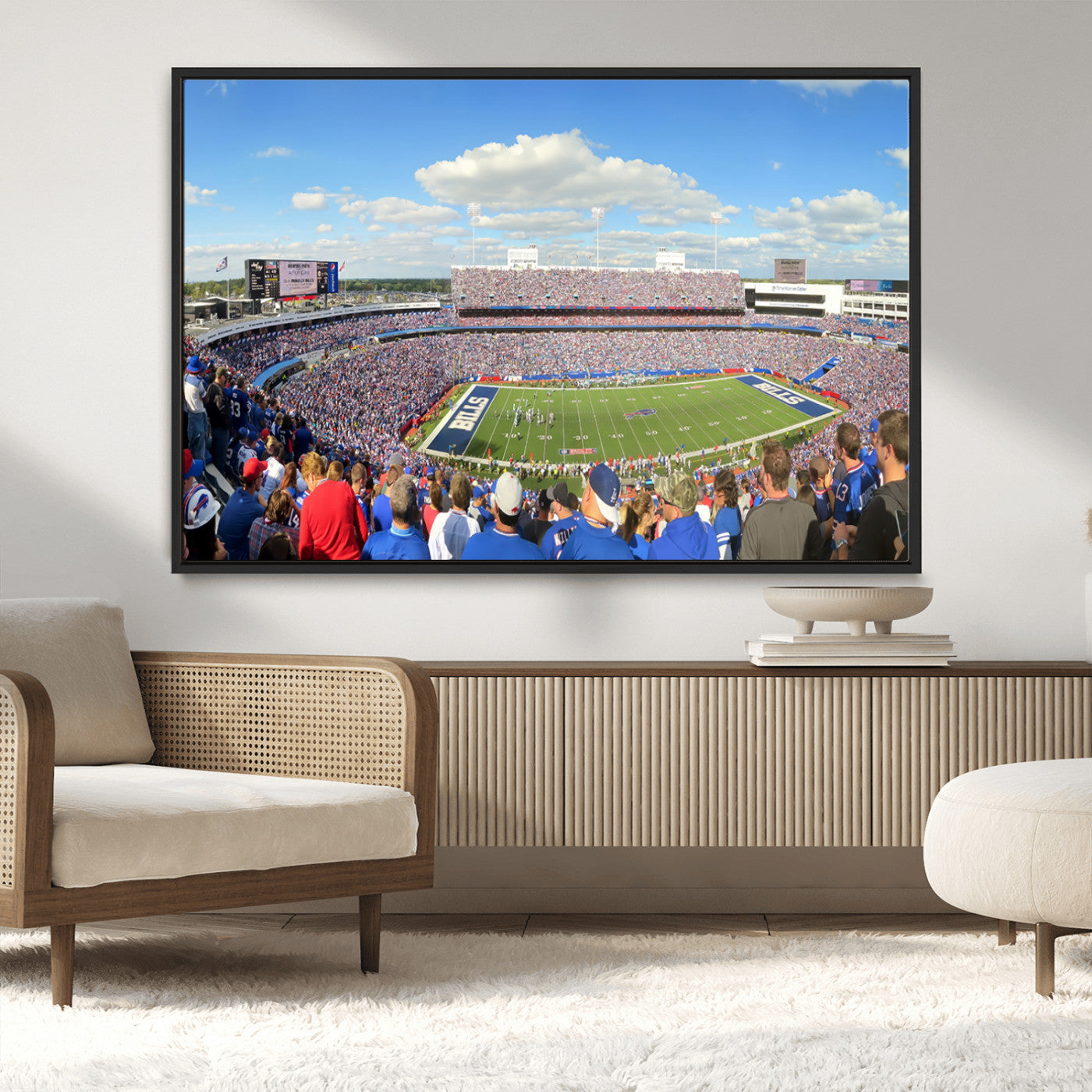 35302-MGV-CV-36X24-Buffalo Bills NFL Football Team Print - Buffalo Highmark Stadium Wall Art Canvas Print
