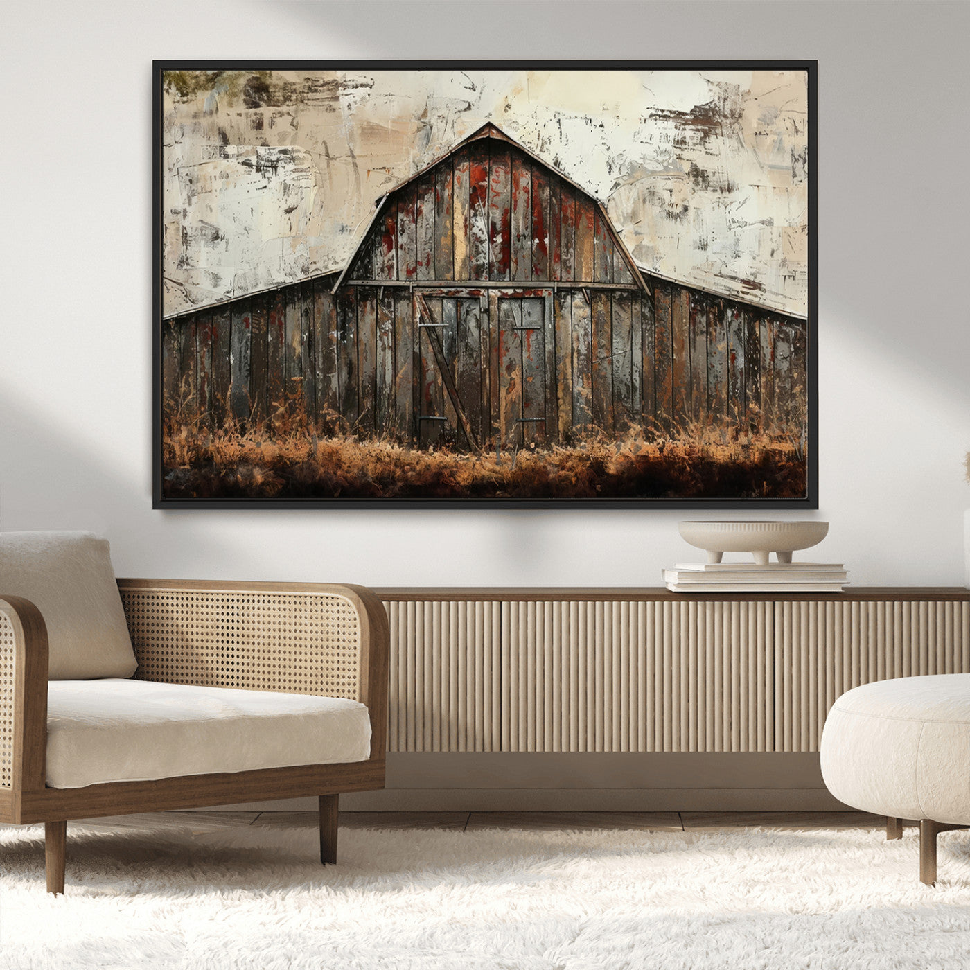 -Rustic Barn Wall Art | Farmhouse Wall Decor Canvas Print | Ready to Hang Barn Decor for Cabin or