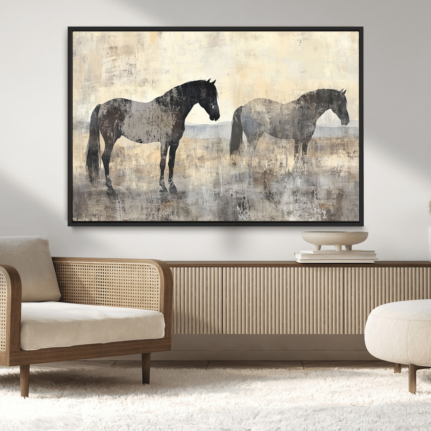 -Vintage Horses Wall Art Canvas Print