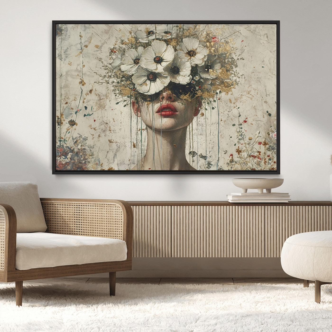 72759-MGV-CV-36X24-Abstract Floral Women Patel Wall Art Canvas Print