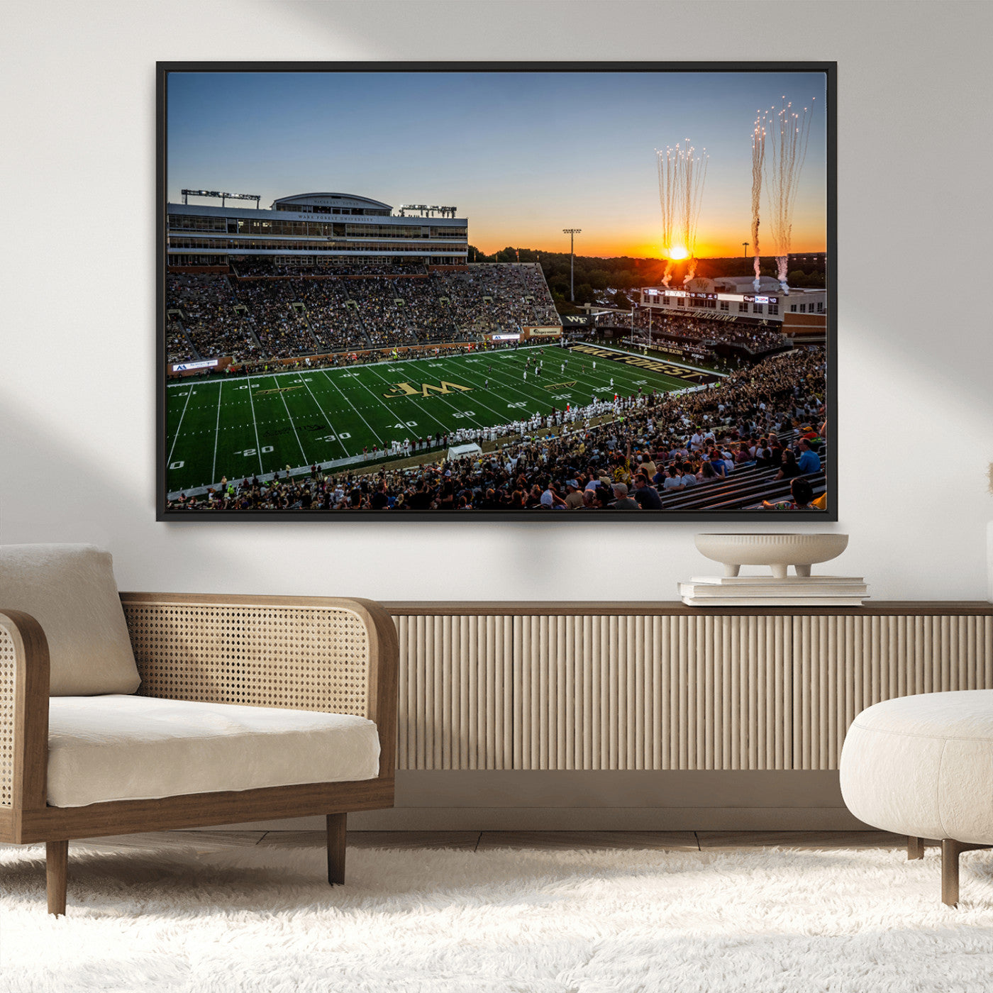 29253-MGV-CV-36X24-Demon Deacons Football Team Print Canvas- Winston-Salem Allegacy Federal Credit Union Stadium Wall