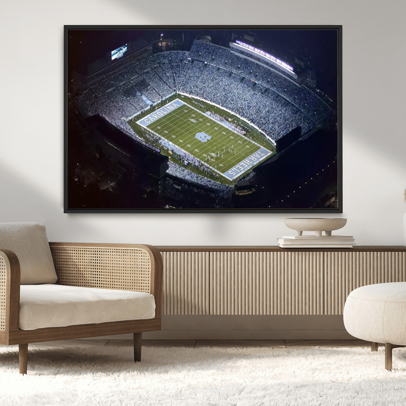 88375-MGV-CV-36X24-University of North Carolina Tar Heels Football Team Print - Chapel Hill Kenan Memorial Stadium