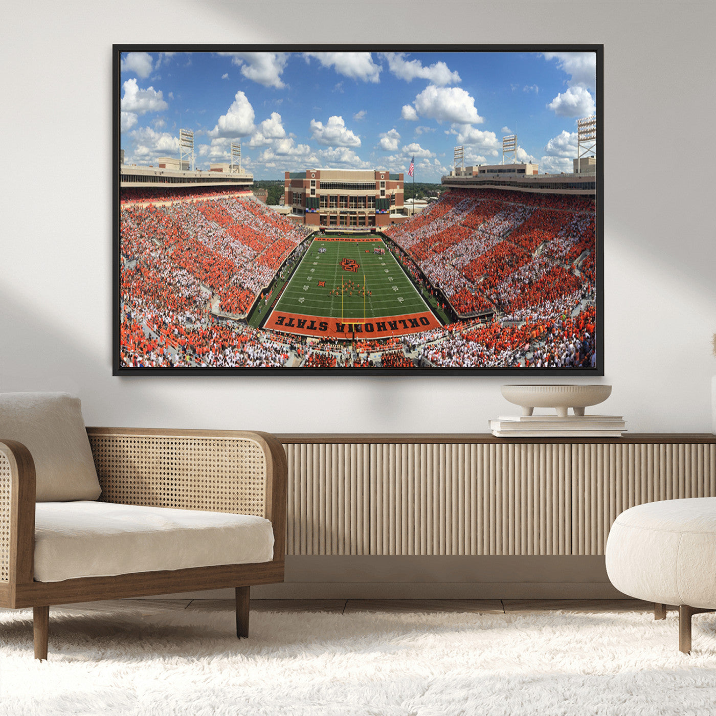 65192-MGV-CV-36X24-Oklahoma State Cowboys Football Team Print - Stillwater Boone Pickens Stadium Wall Art Canvas Print
