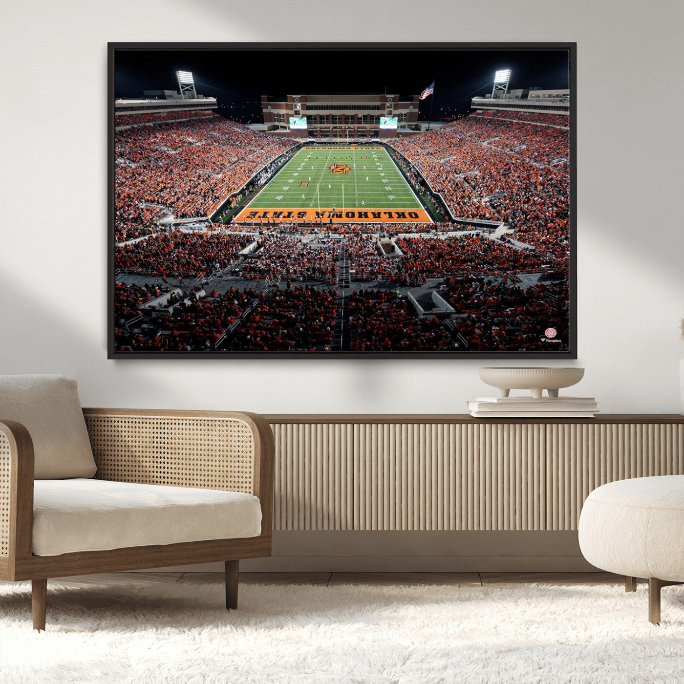 81675-MGV-FC-36X24_Black-Boone Pickens Stadium Wall Art Oklahoma State Cowboys Print Framed Sports Canvas Art for Home, Office, Living Room