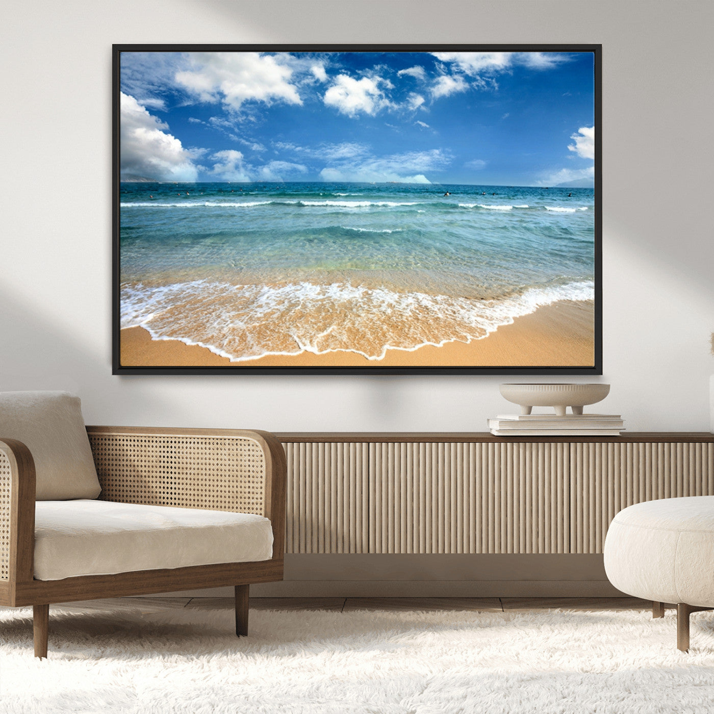 -Sea View From the Beach Canvas Print
