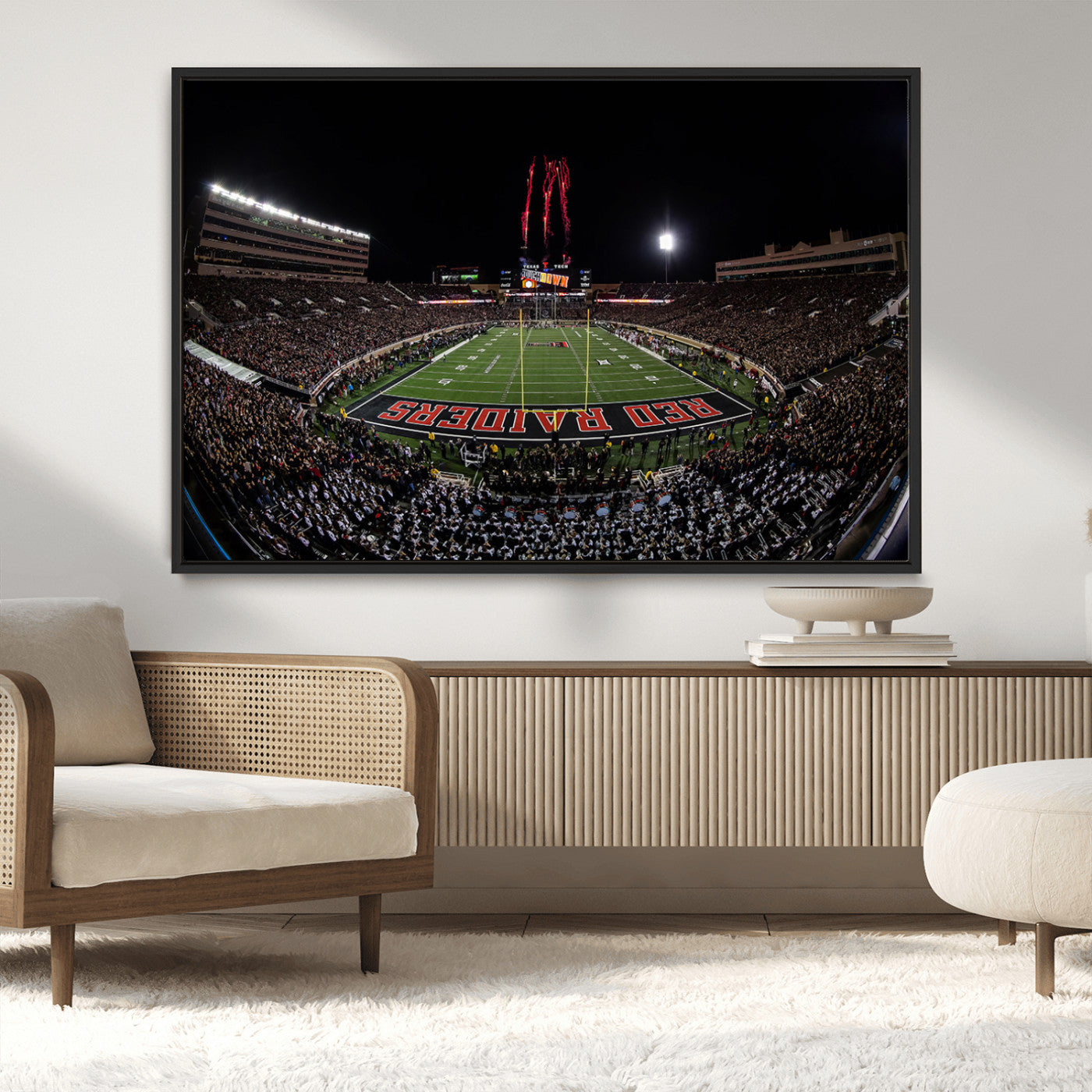 83122-MGV-CV-36X24-Framed Texas Tech Red Raiders Stadium Canvas, Texas Tech Red Raiders Football Team Print - Lubbock
