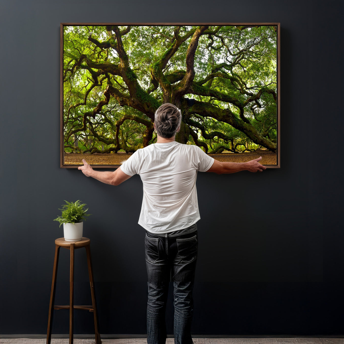 29407-MGV-CV-36X24 - Angel Oak Tree Wall Art Canvas Print | Large Forest Tree Nature Photography Print on Canvas