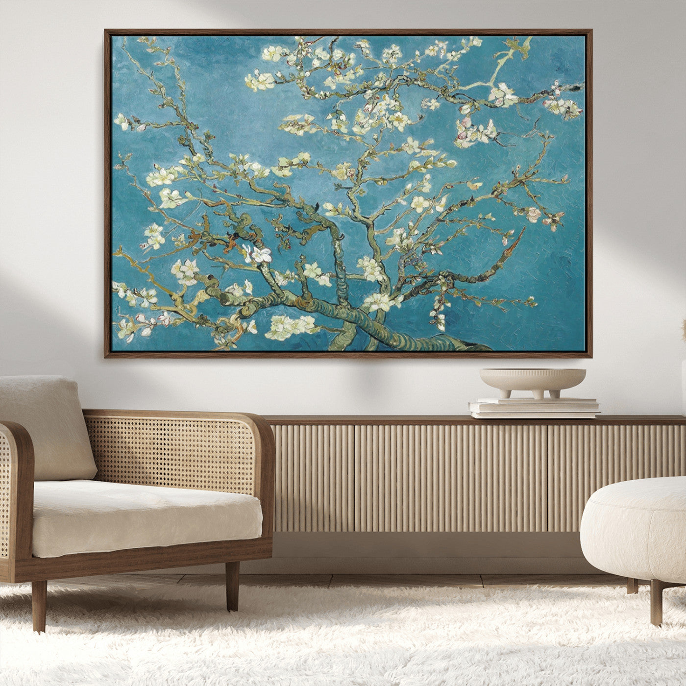 65607-MGV-CV-36X24-Vincent Van Gogh's Almond Blossom Abstract Wall Art Canvas, Van Gogh Almond Blossom Canvas Print
