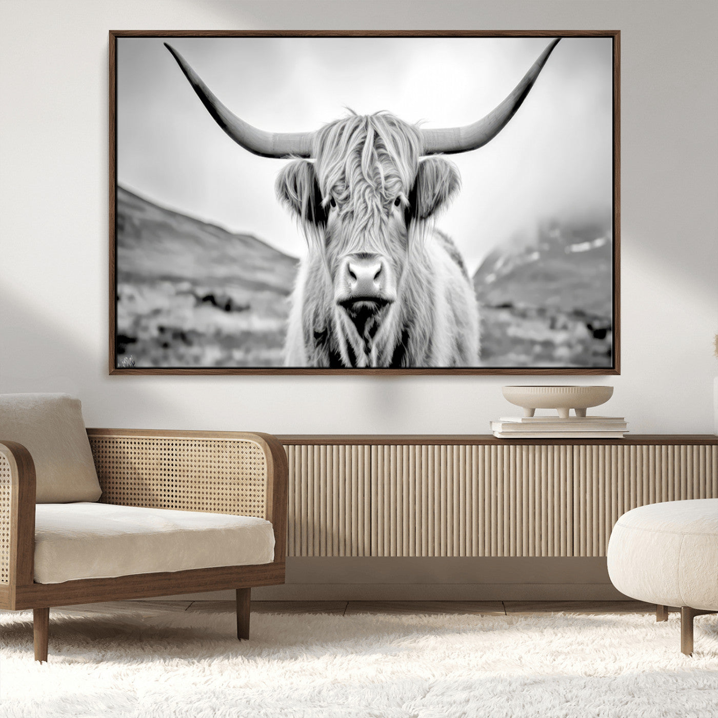 80564-MGV-CV-36X24-Scottish Cow Wall Art Canvas Print