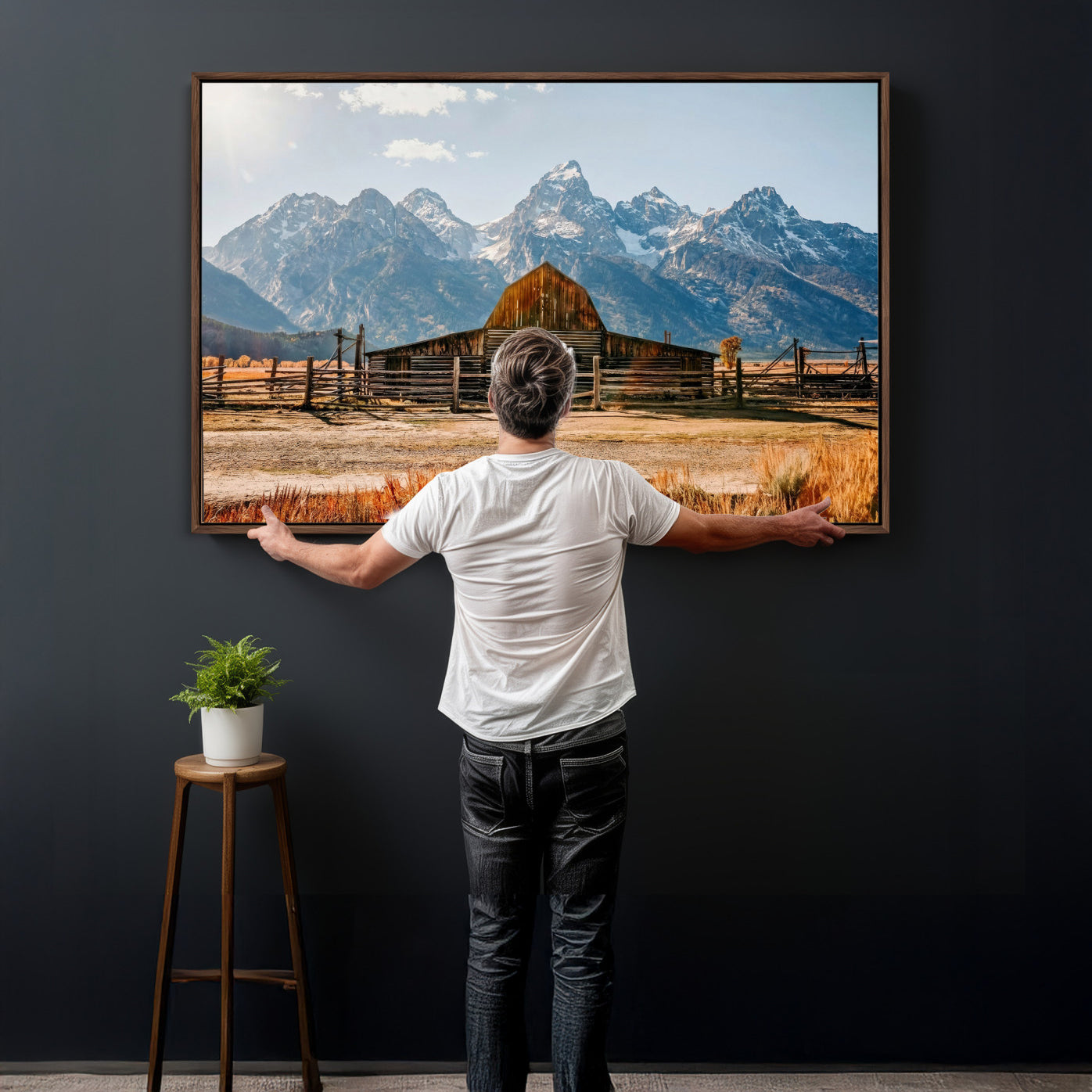26513-MGV-CV-36X24 - Vintage Old Barn Field Wall Art Canvas Print for Farmhouse Decor - Rustic Barn Wall Art Canvas Print