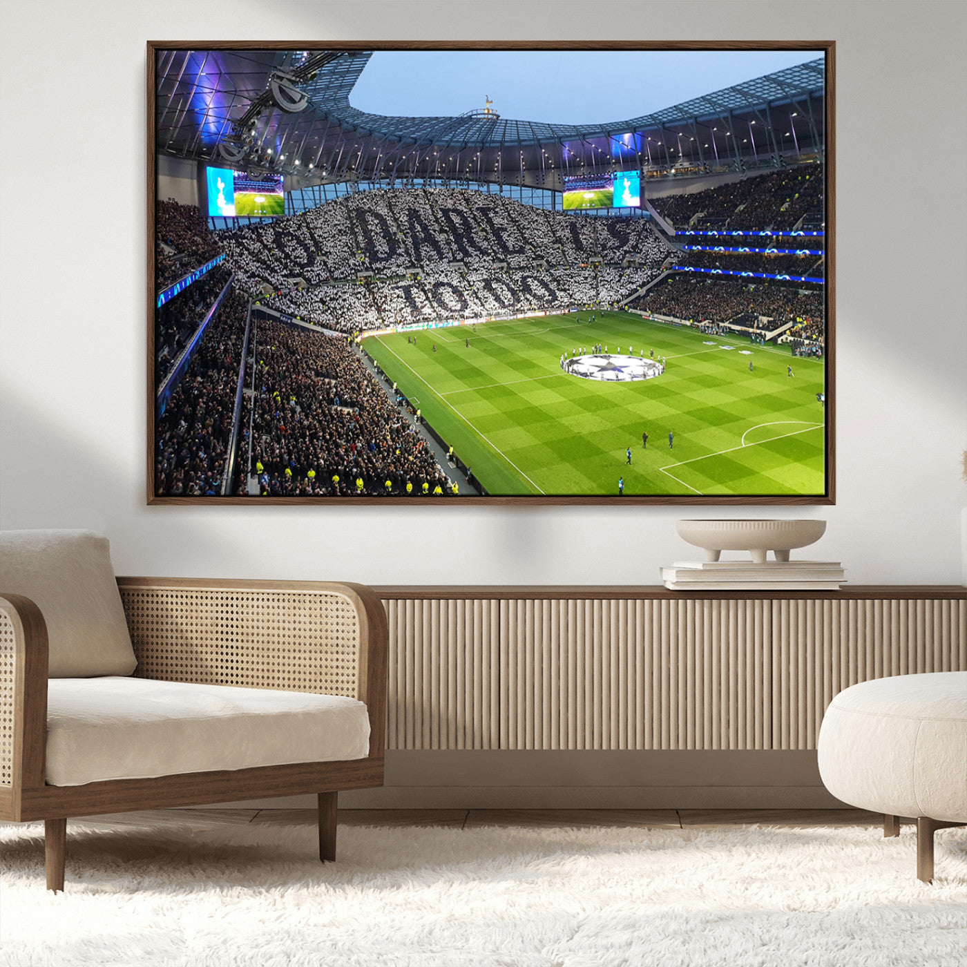-Tottenham Hotspur Stadium Canvas Print, Match Day Triple Canvas Wall Art - Premier League Football