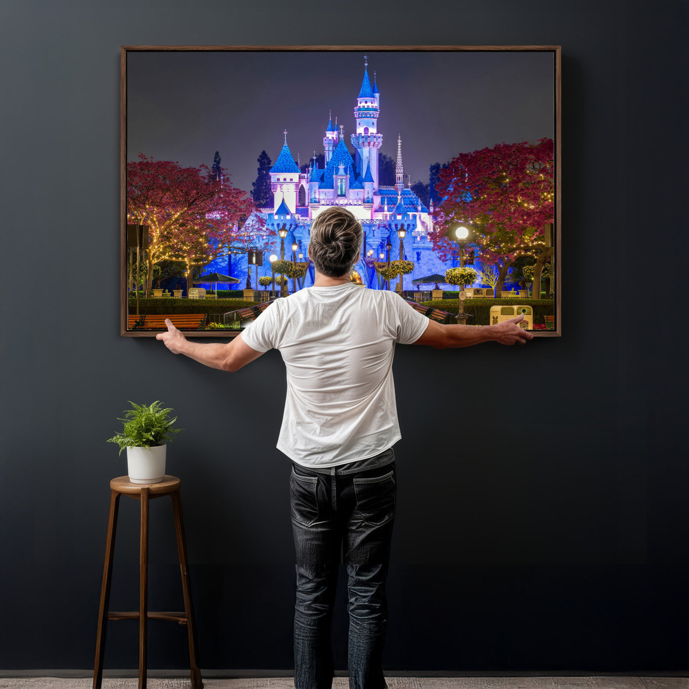 66710-MGV-CV-36X24 - Disney Castle Wall Art Canvas Print – Magical Fairytale Kingdom Scene Kids Room Decor Artwork for Home, Living Room