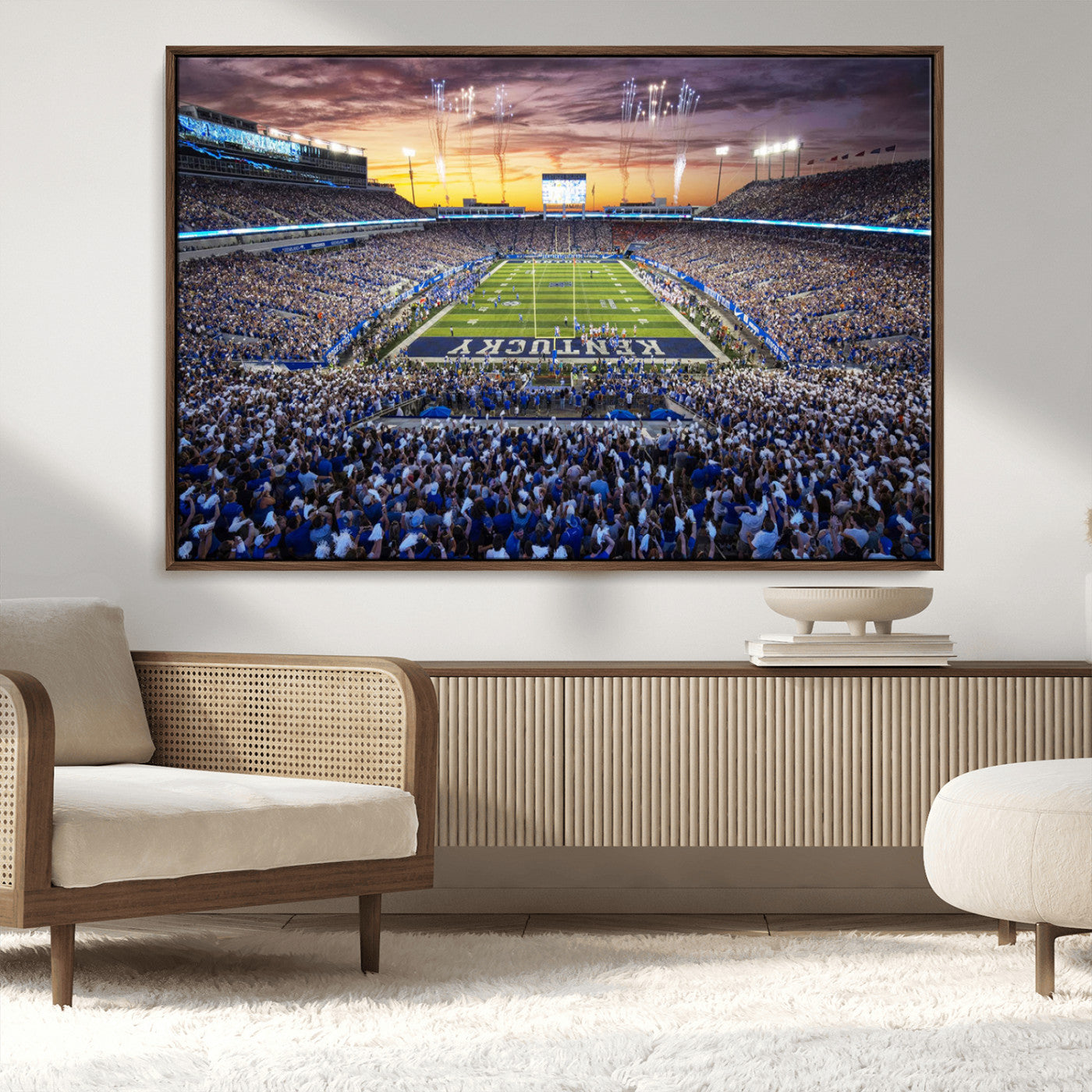 78524-MGV-CV-36X24-Kroger Field Wall Art Print - Kentucky Stadium Wall Art Print - Sunset Football Stadium Wall Decor -