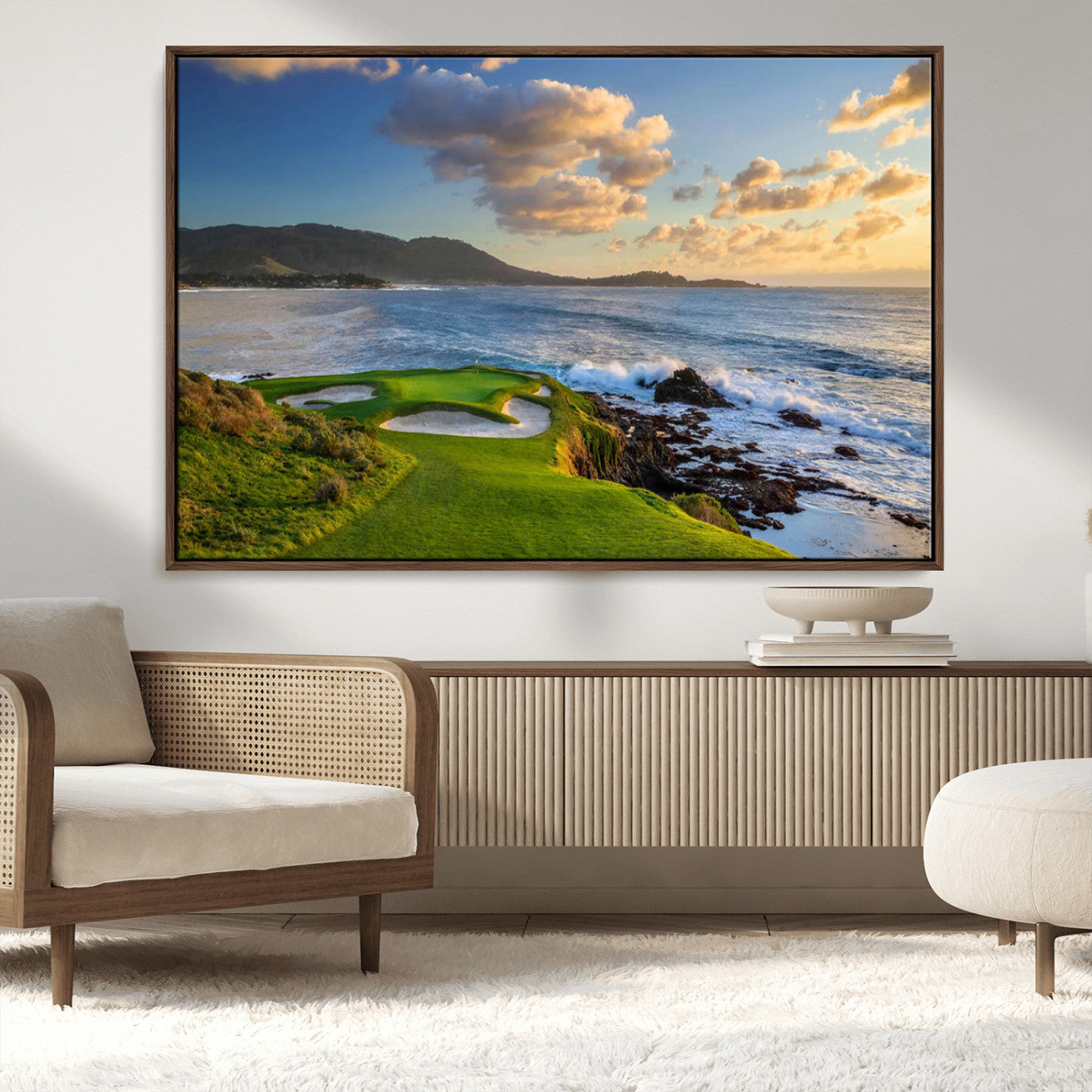 50107048-MGV-CV-36X24-Pebble Beach Golf Links Wall Art Canvas Print – Iconic Coastal Golf Course Artwork for Home, Office, Living Room