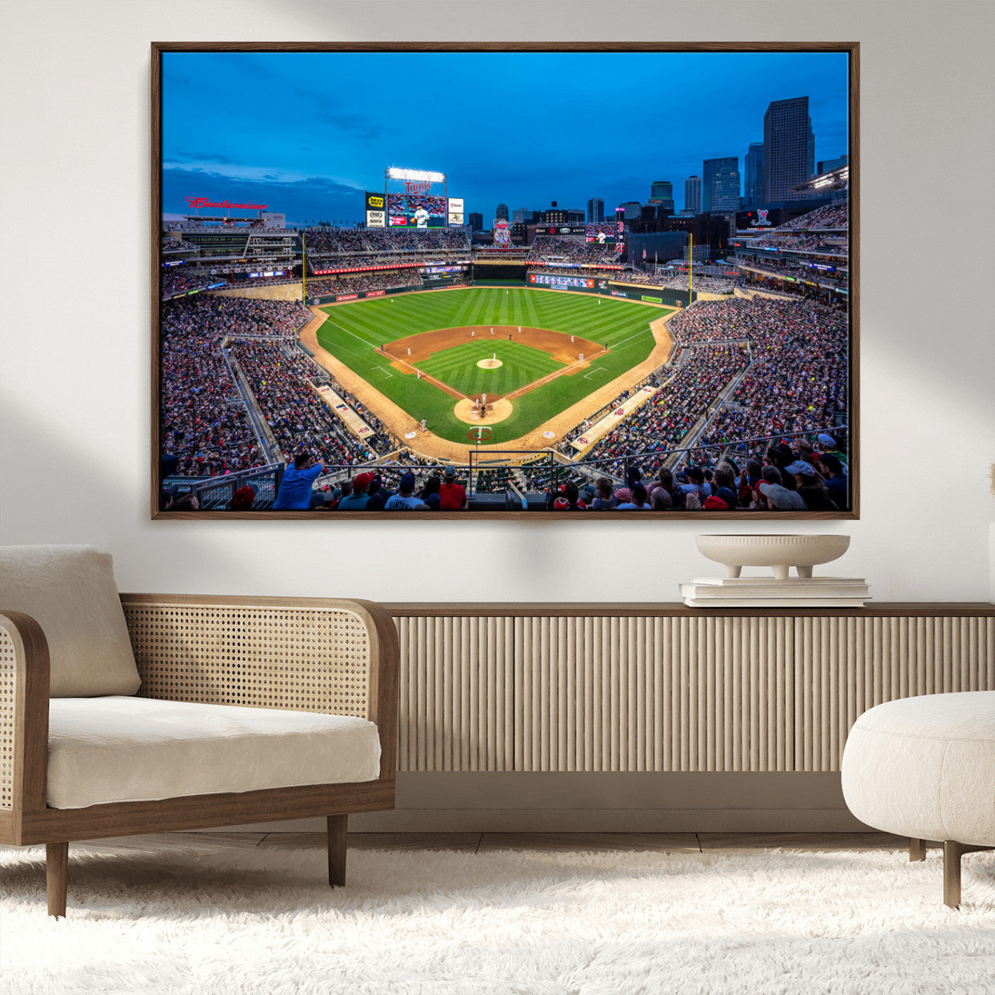 -Target Field Stadium Wall Art Canvas Print – Minnesota Twins Baseball Team Iconic Ballpark Scene for home, office