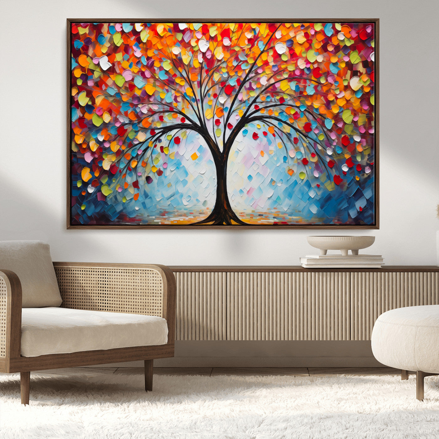 HS2447-MGV-CV-36X24-Vibrant Tree of Life Canvas Wall Art – Colorful Abstract Nature in Modern Decor - Ready to Hang