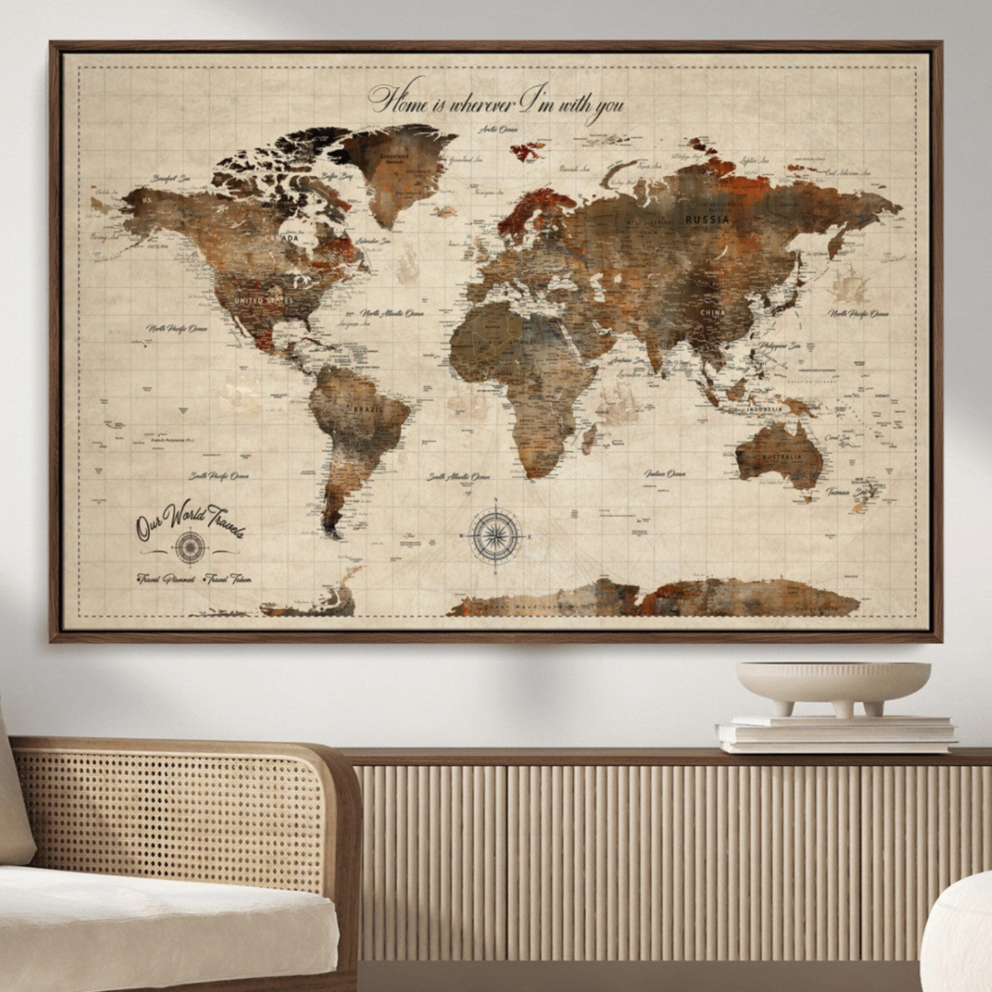 Rehber01-MGV-CV-36X24-Winter Forest Wall Art Canvas Print – Framed Snowy Ski Lift Landscape Artwork with Peaceful Winter Scene for Home, Office Decor