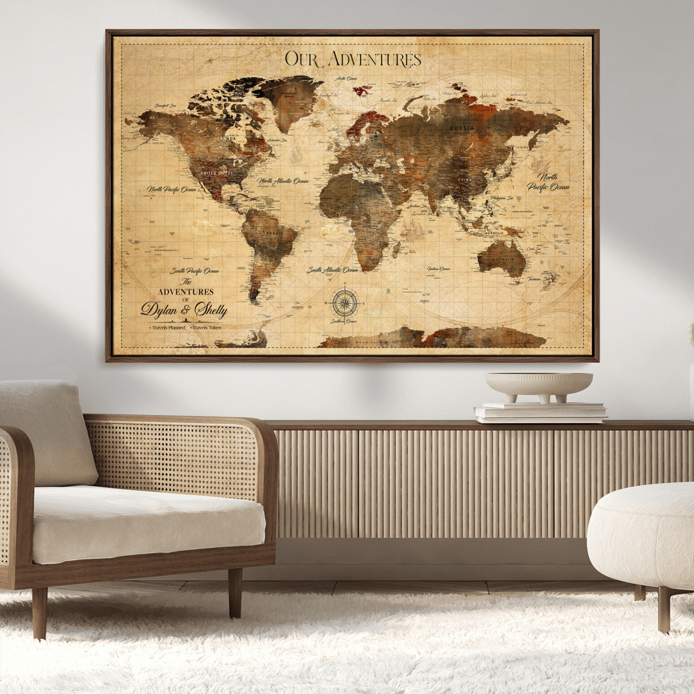 -Pastel Ocean Wall Art Canvas Print, Framed Soft Sunset Art Picture Print, Calm Sea Perfect