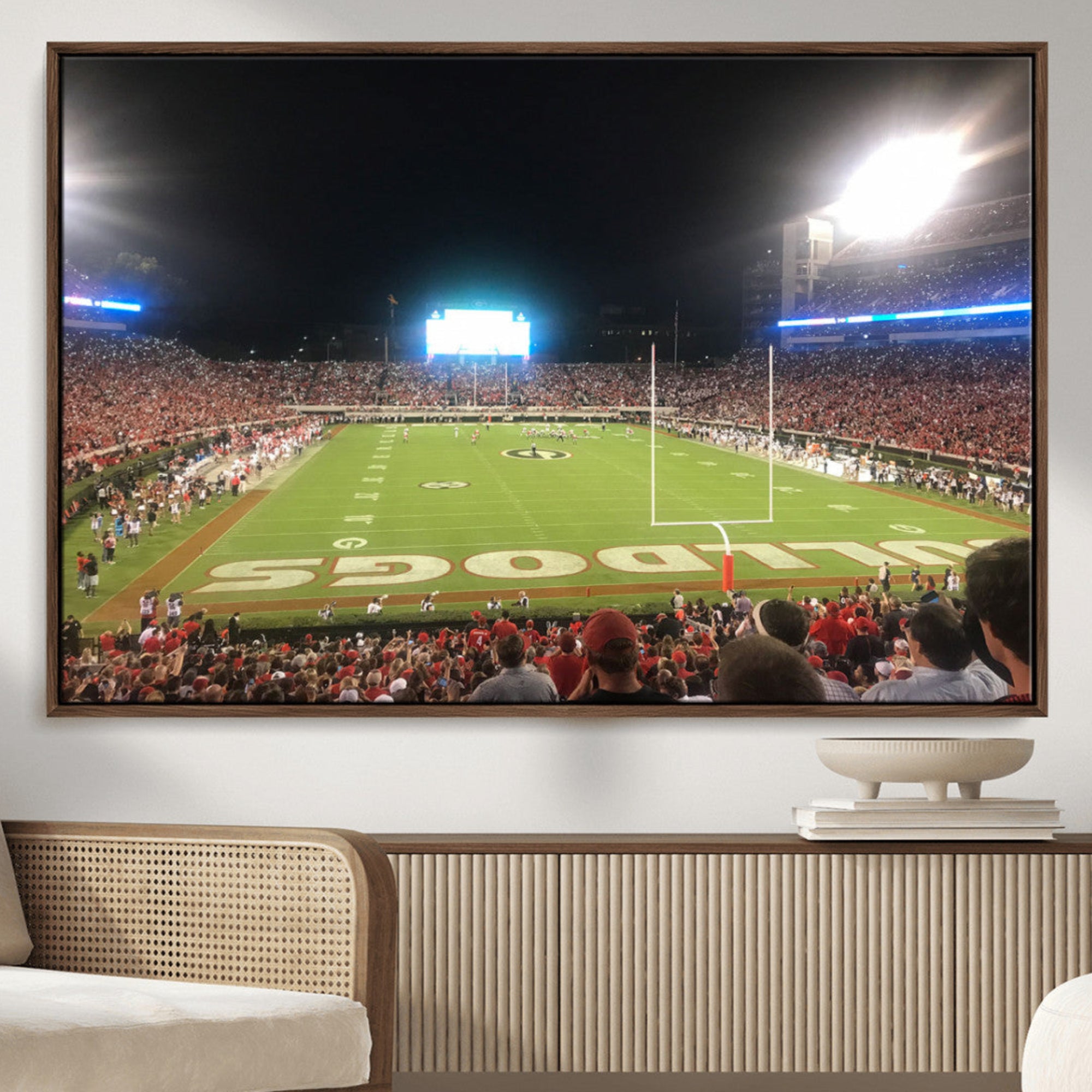 16230786-MGV-CV-36X24-Dooley Stadium Wall Art, Sports Arena Panoramic Canvas Print, Modern Stadium Landscape Artwork for Home, Office