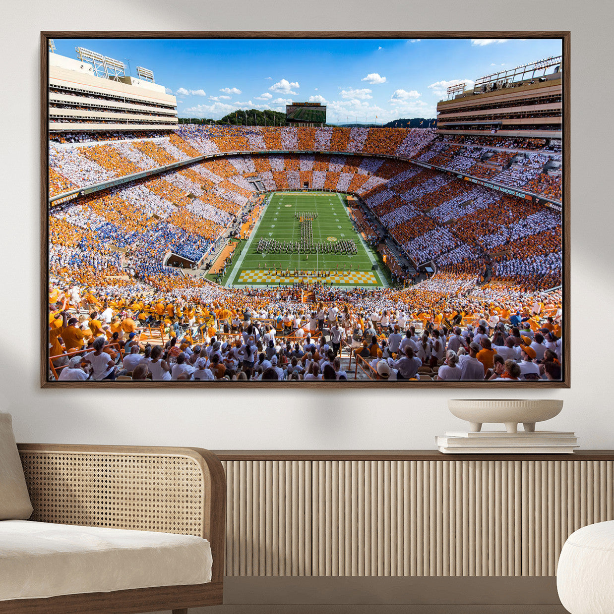 77097951-MGV-FC-36X24 - Tennessee Neyland Stadium Wall Art, Sports Arena Canvas Print, Panoramic Stadium Canvas Artwork for Home, Office