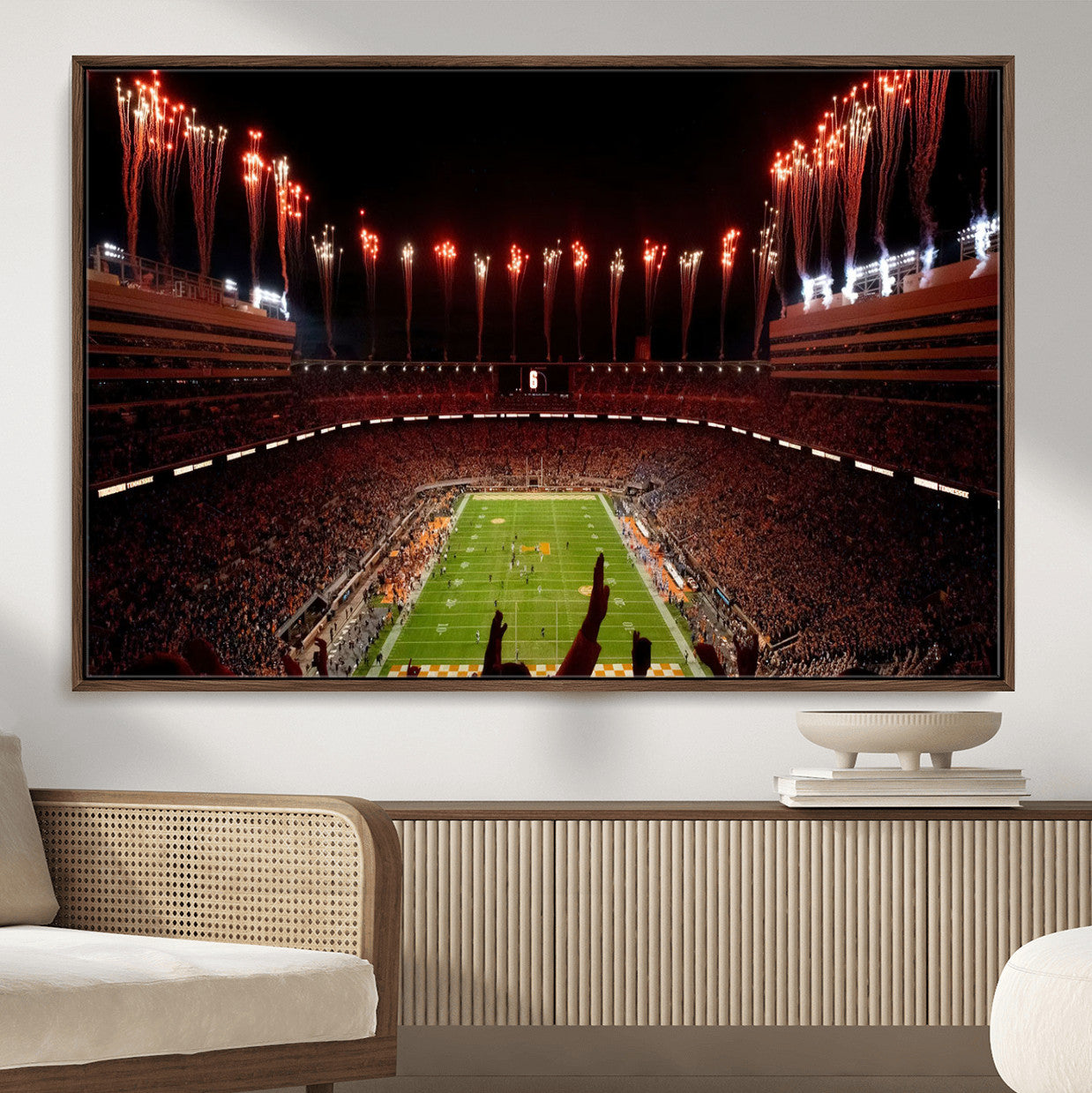 73358115-MGV-FC-36X24 - Tennessee Neyland Stadium Wall Art, Sports Arena Canvas Print, Panoramic Stadium Canvas Artwork for Home, Office
