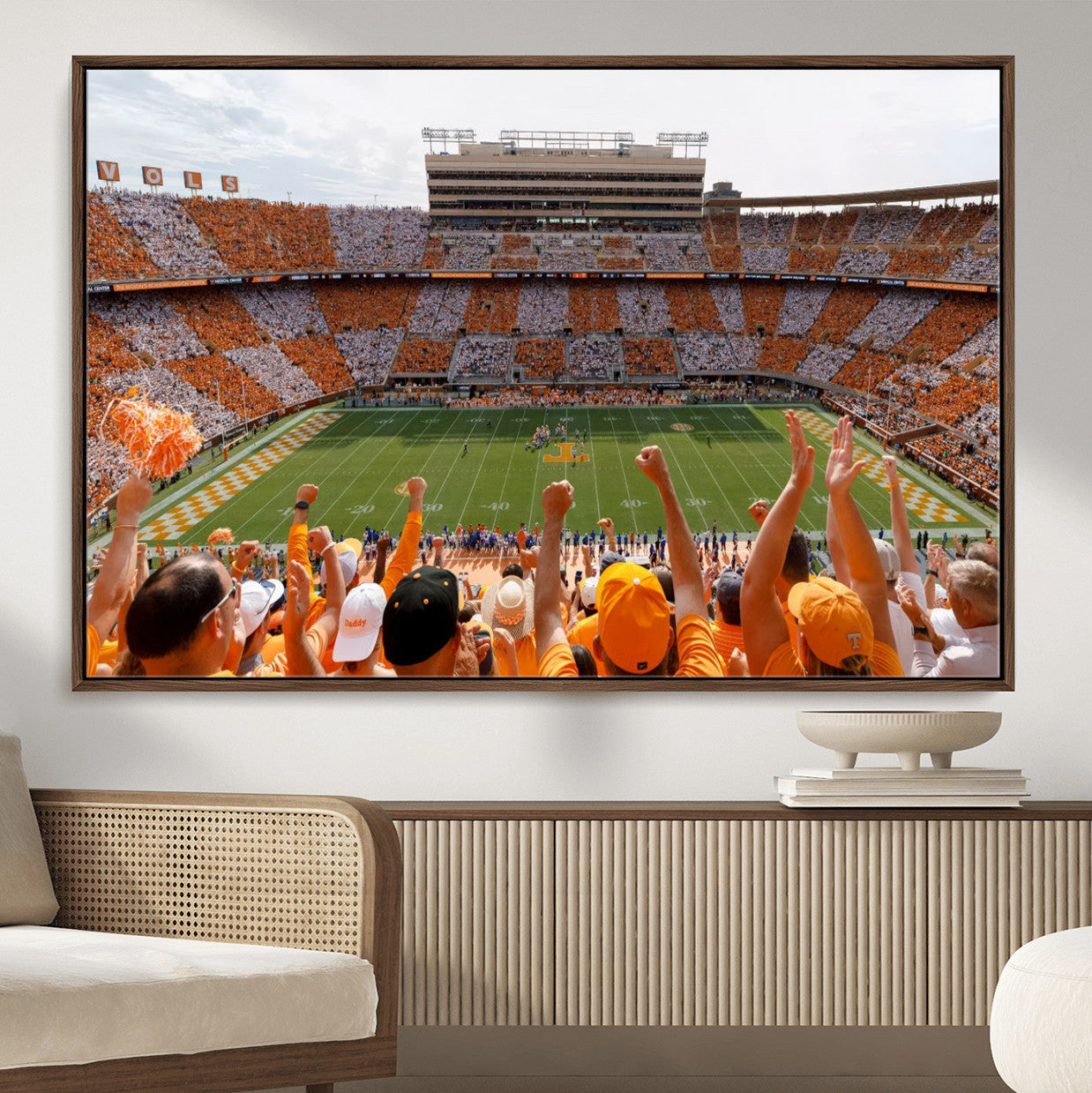76011417-MGV-FC-36X24 - Tennessee Neyland Stadium Wall Art, Sports Arena Canvas Print, Panoramic Stadium Artwork for Home, Office