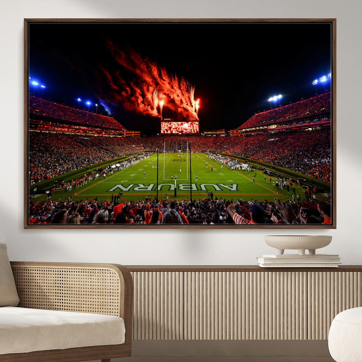 59046876-MGV-CV-36X24-Jordan-Hare Stadium Wall Art Canvas Print, Football Stadium Aerial View, College Sports Art for Man Cave or Game Room (Copy)