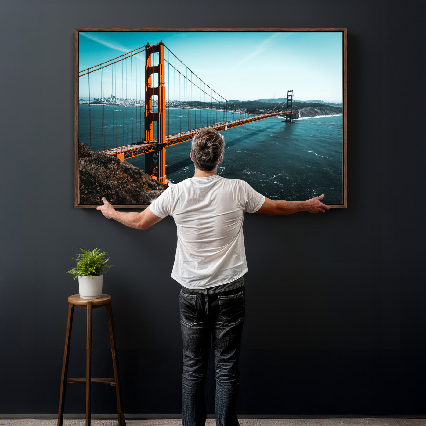 73996404-MGV-CV-36X24 - Golden Gate Bridge Wall Art Canvas Print – San Francisco Landmark Photography Artwork Print for Living Room, Office, and Modern Decor